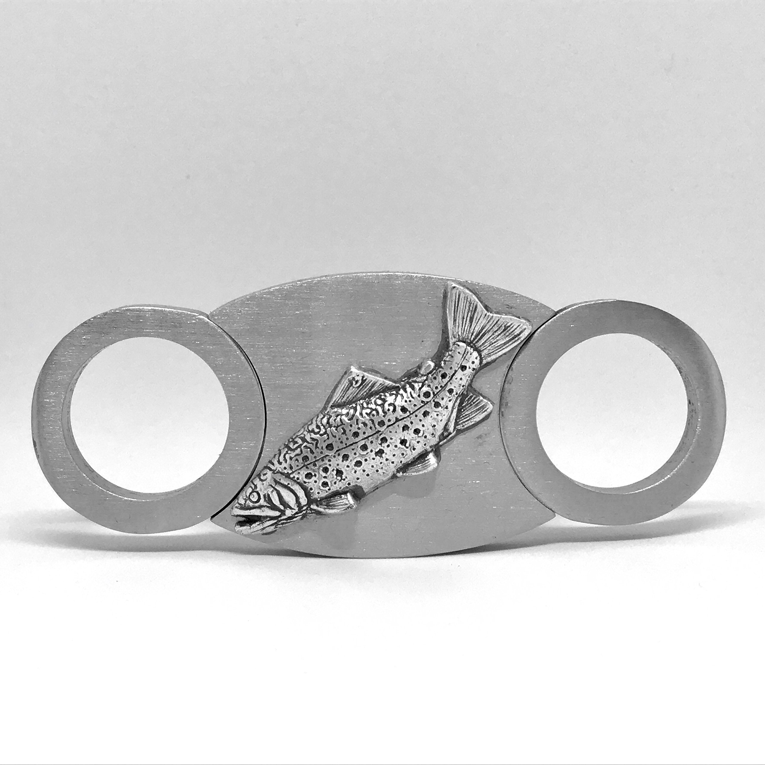 Premium Trout Fishing Cigar Cutter with Double Guillotine Blades - Gift Box Included - Perfect for Anglers, Outdoor Enthusiasts & Cigar Lovers