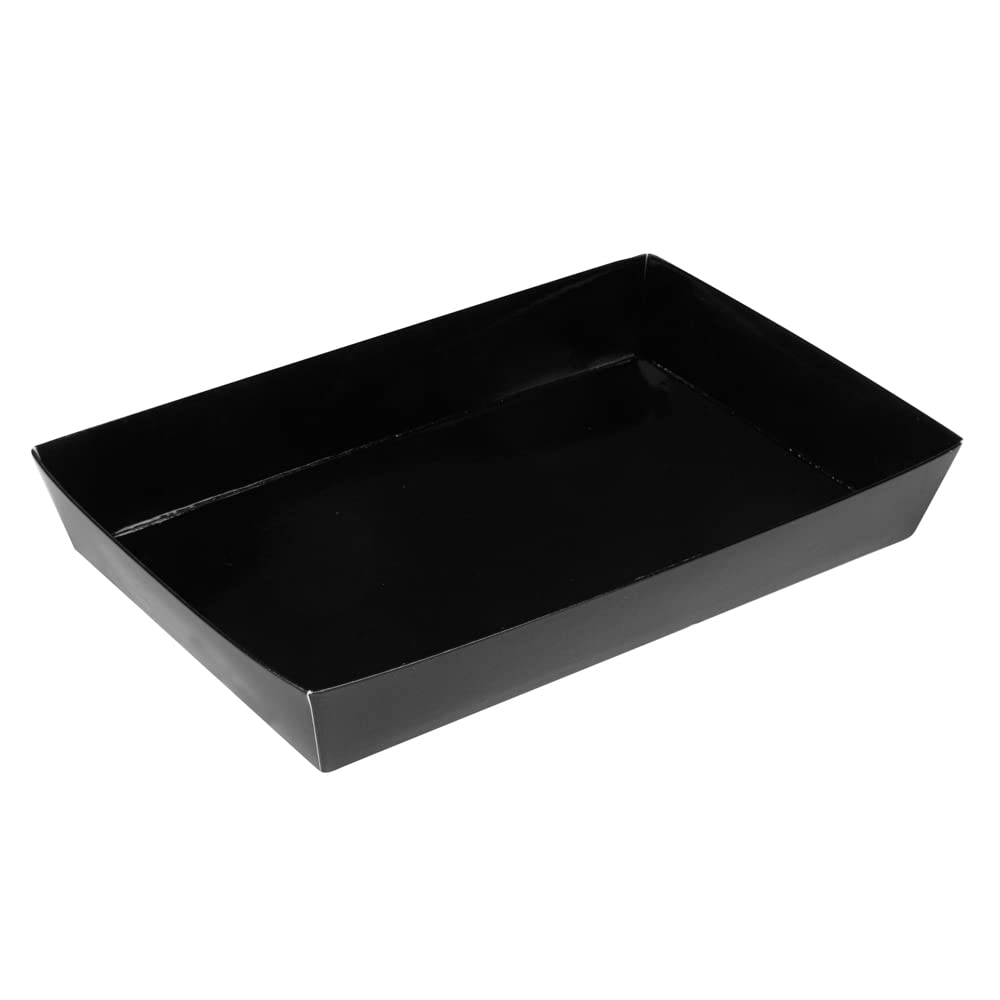 Restaurantware Matsuri Vision 9x6x1.5 Inch Large Disposable Sushi Trays - 100 Greaseproof Black Paper Sushi Containers for Entrees & Desserts (Lids Sold Separately) | Perfect for Japanese Restaurants, Catering & Takeout