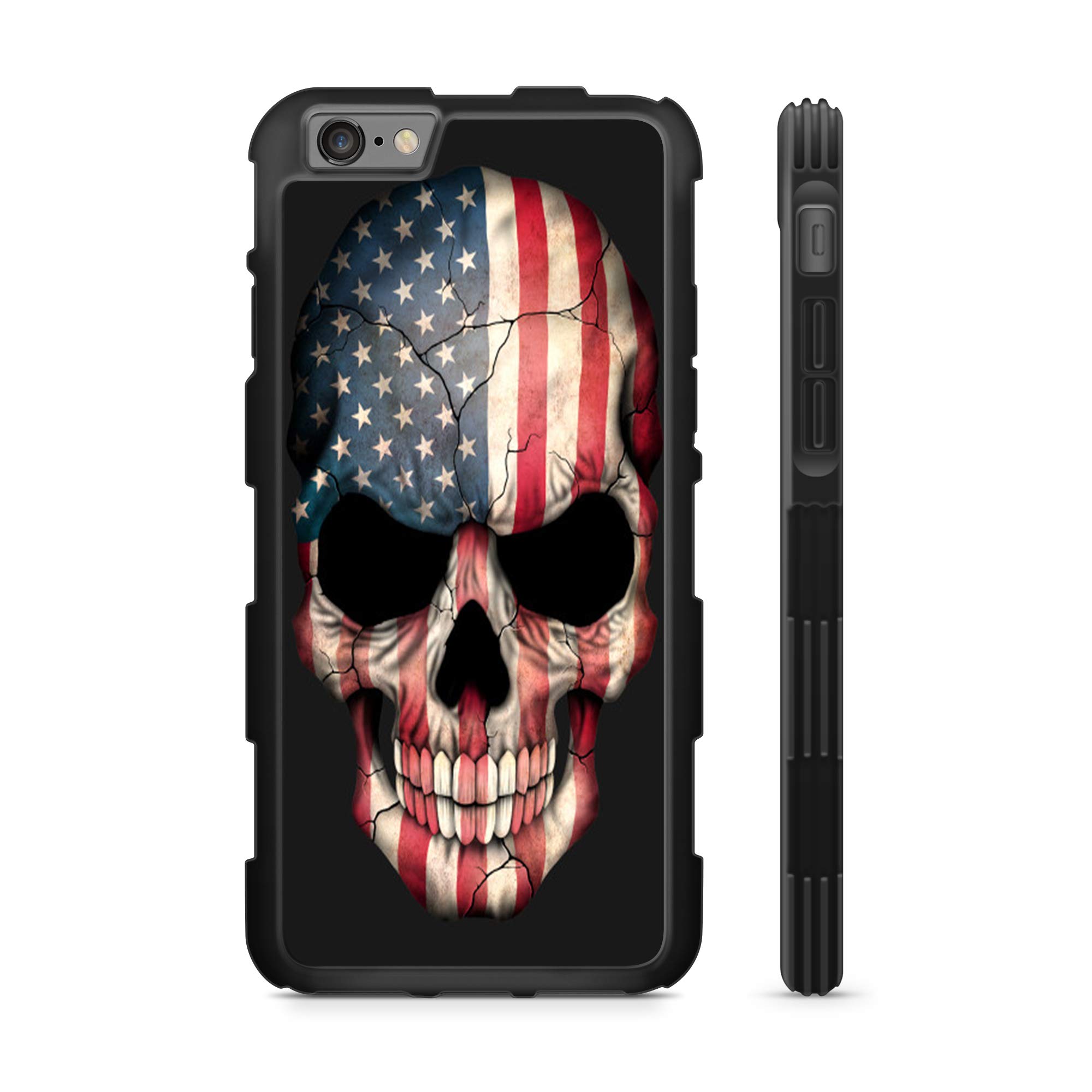 American Flag Skull Shockproof TPU Case for iPhone 6 & 6s - Durable Protective Cover with Hyper Grip Technology | Perfect for Outdoor Activities, Travel & Daily Use