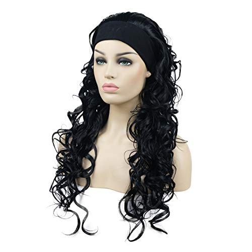 Extra Long Curly Headband Wig for Women - Soft & Natural Looking Synthetic Hair - Perfect for Cosplay, Costume Parties & Daily Fashion