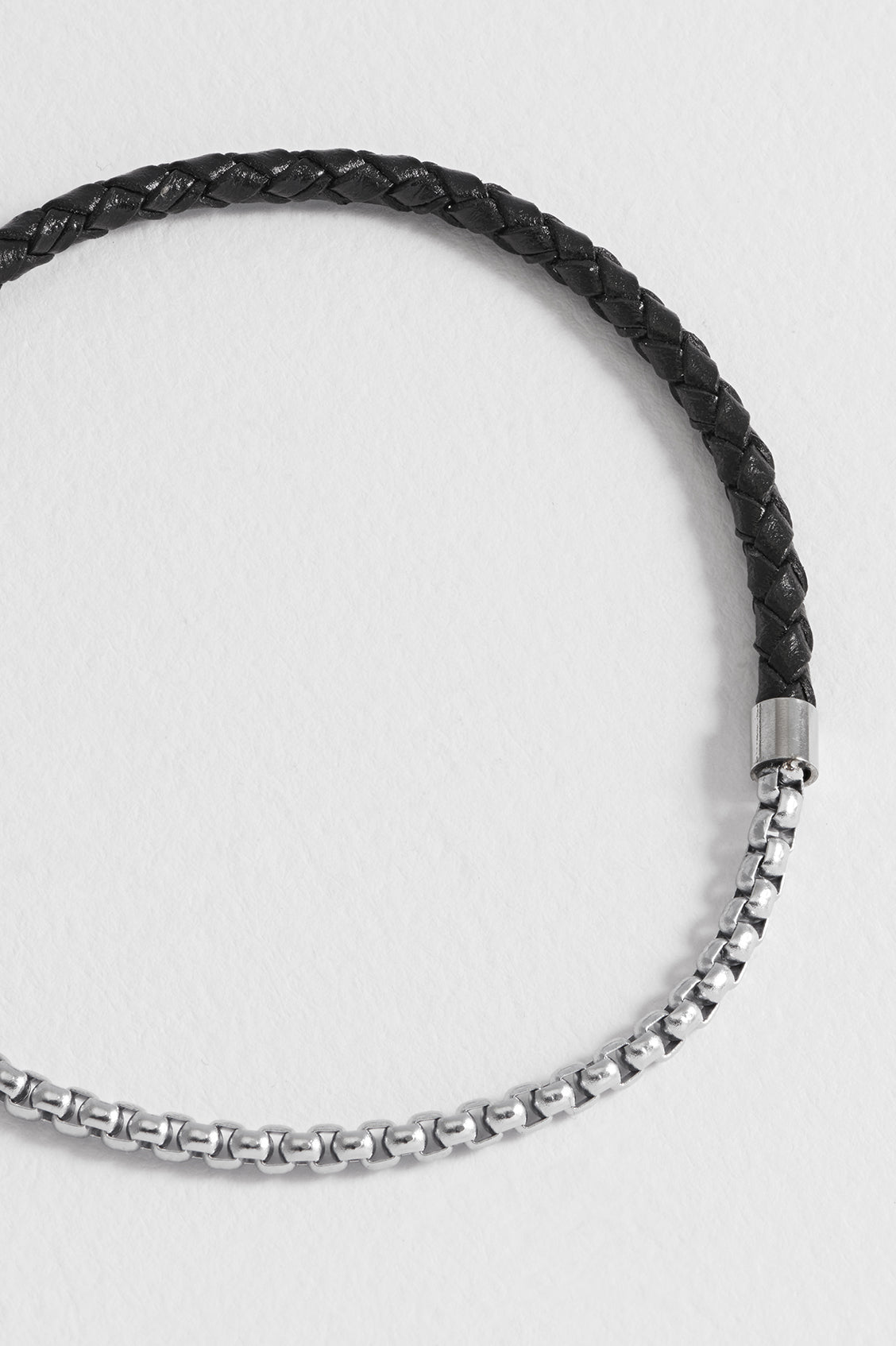 Stylish Men's Black Leather Bracelet with Chain Hook - Perfect for Casual Wear, Gifts & Everyday Fashion Accessories