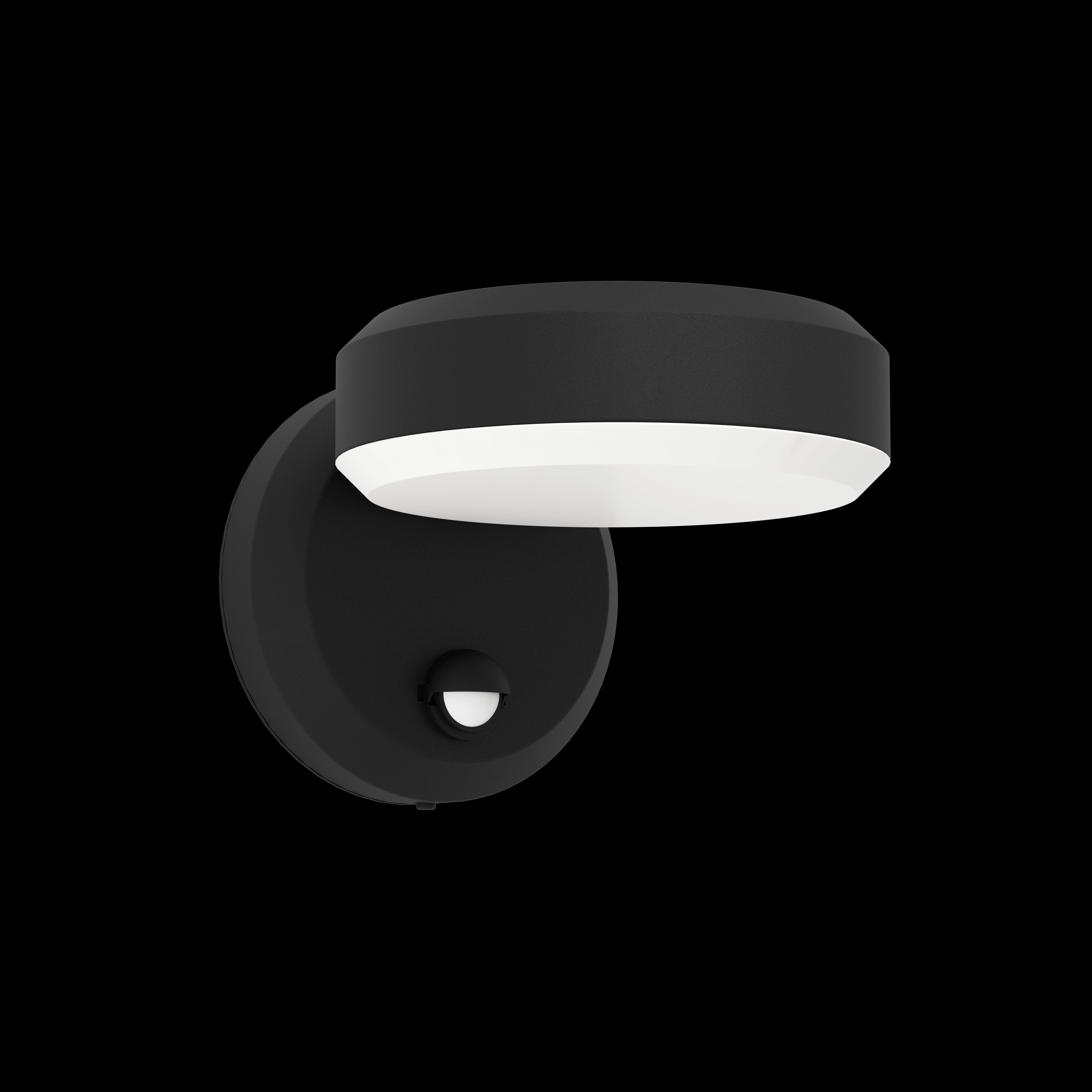 Eglo Fornaci IP54 Black LED Outdoor Wall Light with PIR Motion Sensor - Weatherproof Exterior Lighting for Porch, Garden, and Garage Security