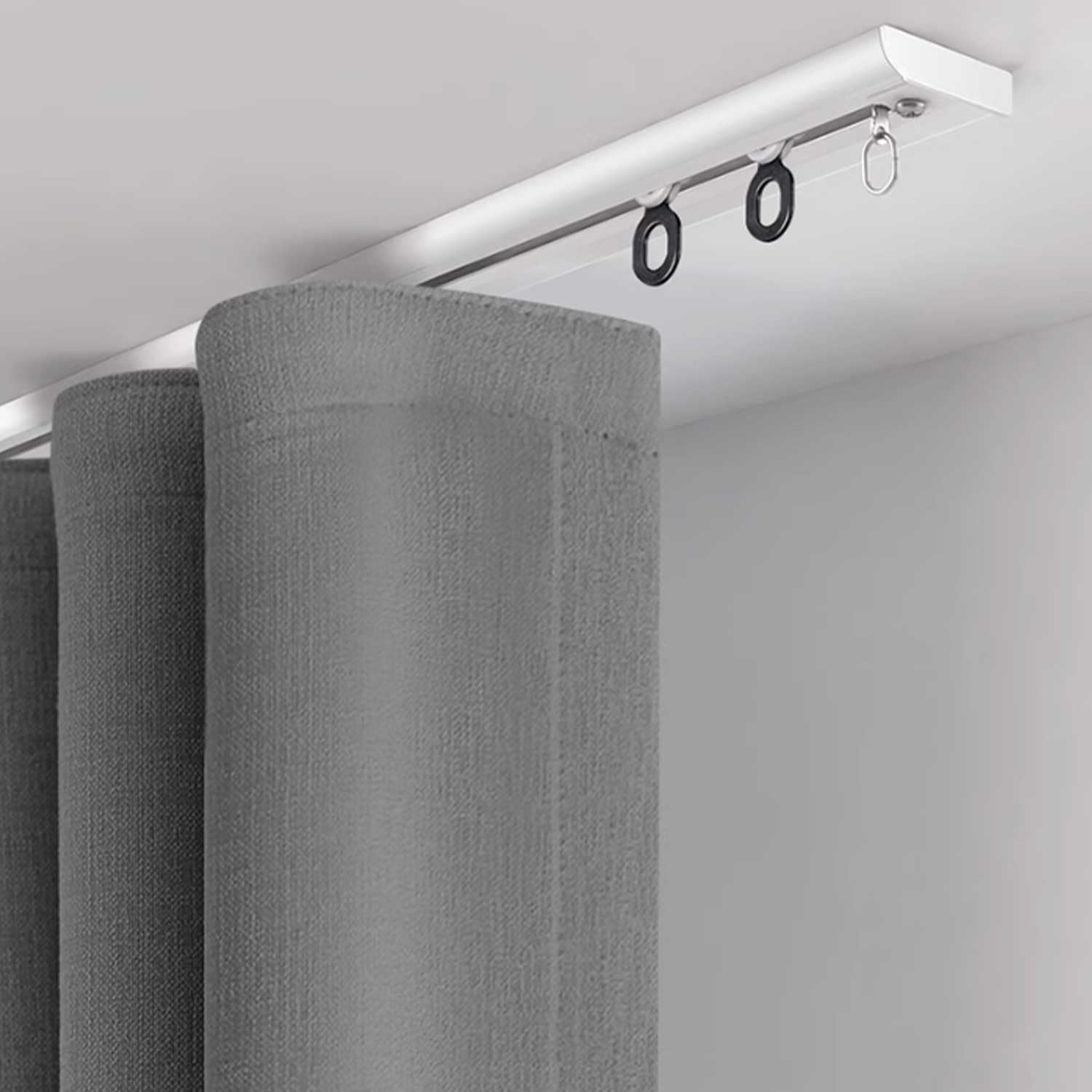 Ultra-Thin Aluminum Ceiling Mounted Curtain Track - 5.2m (17.1ft) White Room Divider Rail for Living Room & Bedroom - Perfect for Home Partition, Privacy Screen and Window Treatment
