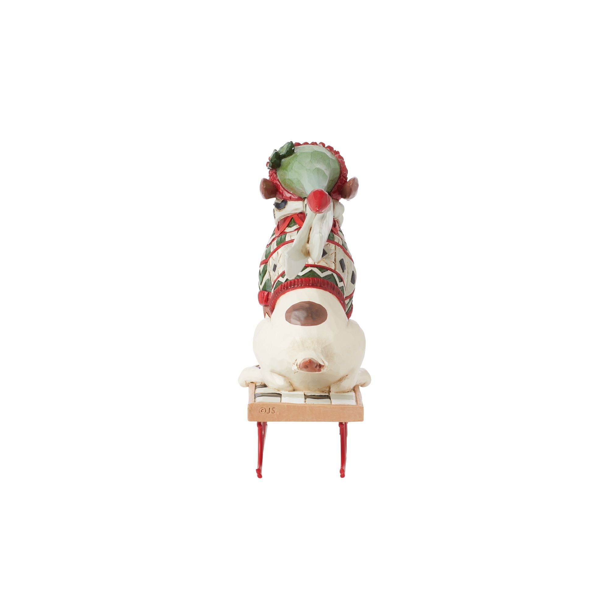 Highland Glen Dog on Sled Figurine - Handcrafted Winter Decor for Home, Office & Gift Giving - Perfect for Christmas Display, Shelf Decor & Collectibles