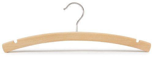 Only Hangers Juniors Arched Wooden Top Hangers - Pack of 100 | Space-Saving Closet Organizers for Kids & Teens Wardrobe
