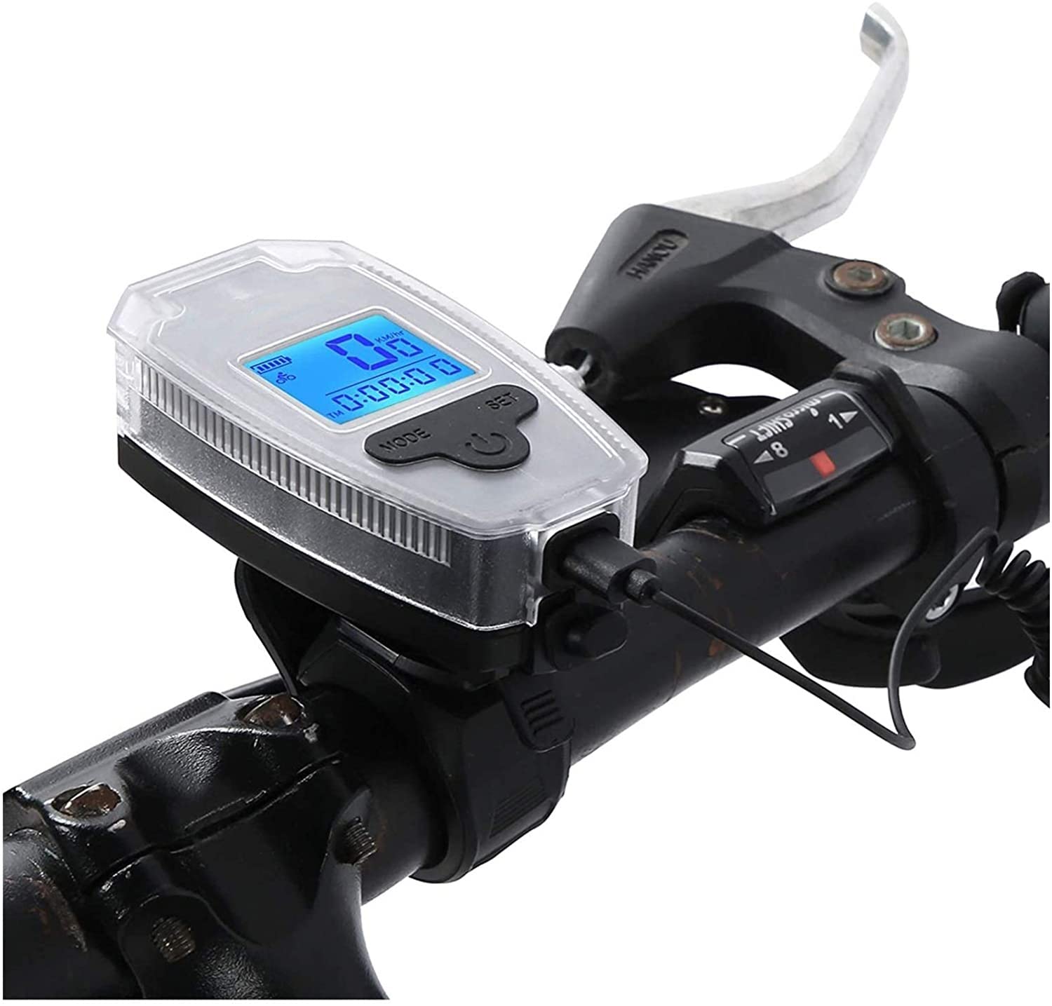 Jiaanu Bike Speedometer with LED Light - USB Rechargeable Bicycle Computer, Waterproof Bike Odometer & Loud Bell - Multi-Function Cycling Accessories for Mountain & Road Bikes - Perfect for Night Riding, Commuting & Outdoor Adventures