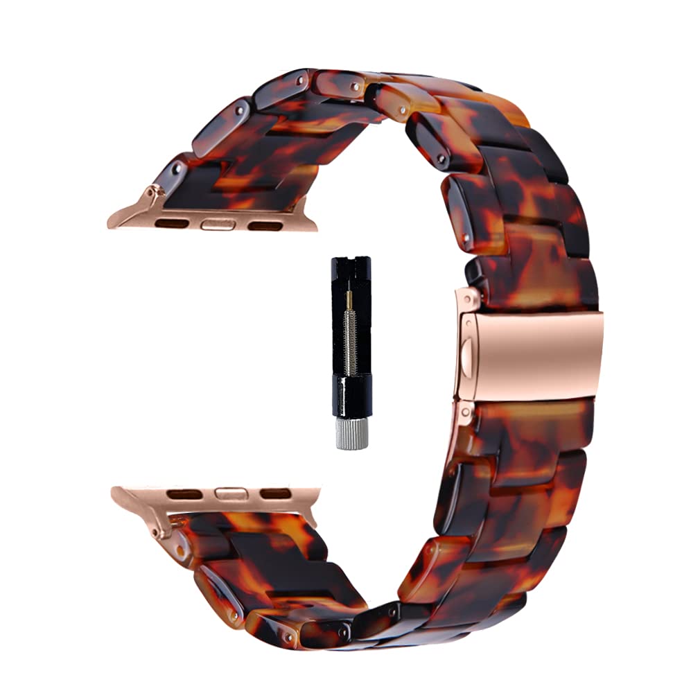 Premium Resin Apple Watch Bands for Women - Compatible with 38mm 40mm 41mm 42mm 44mm 45mm - Fits Apple Watch Series 7/6/5/4/3/2/1/SE - Stylish & Comfortable for Workouts, Office & Everyday Wear