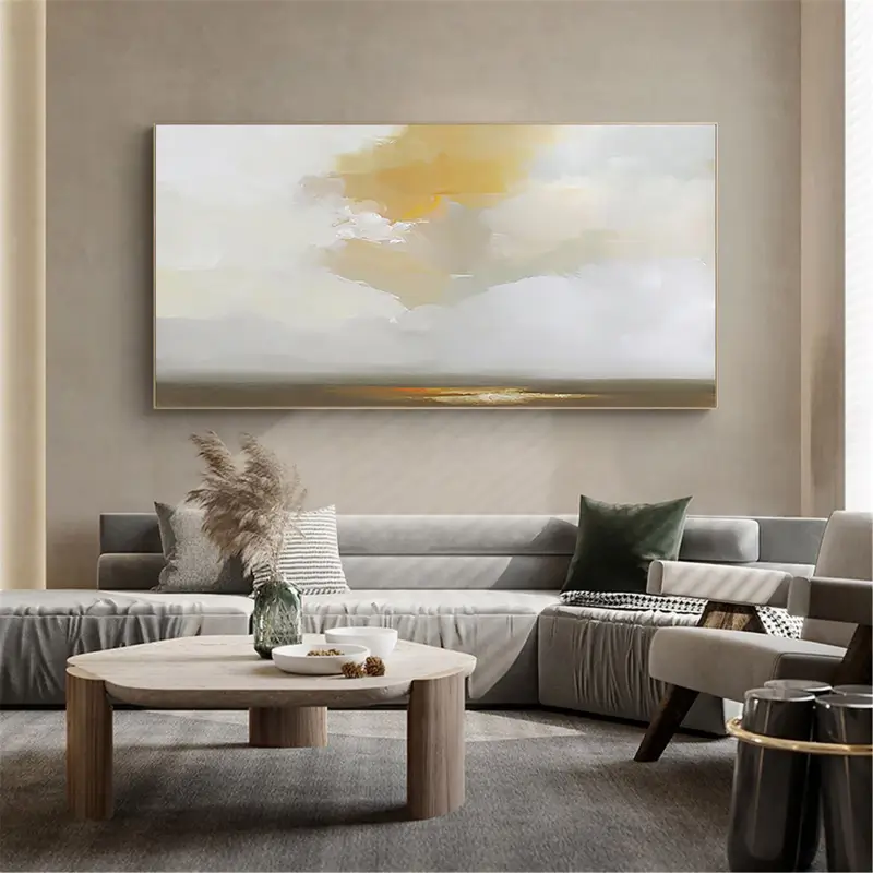 Ocean and Sky Painting #OS 015 - Handmade Canvas Wall Art for Home & Office Decor - Perfect for Living Room, Bedroom, or Office Wall Decoration