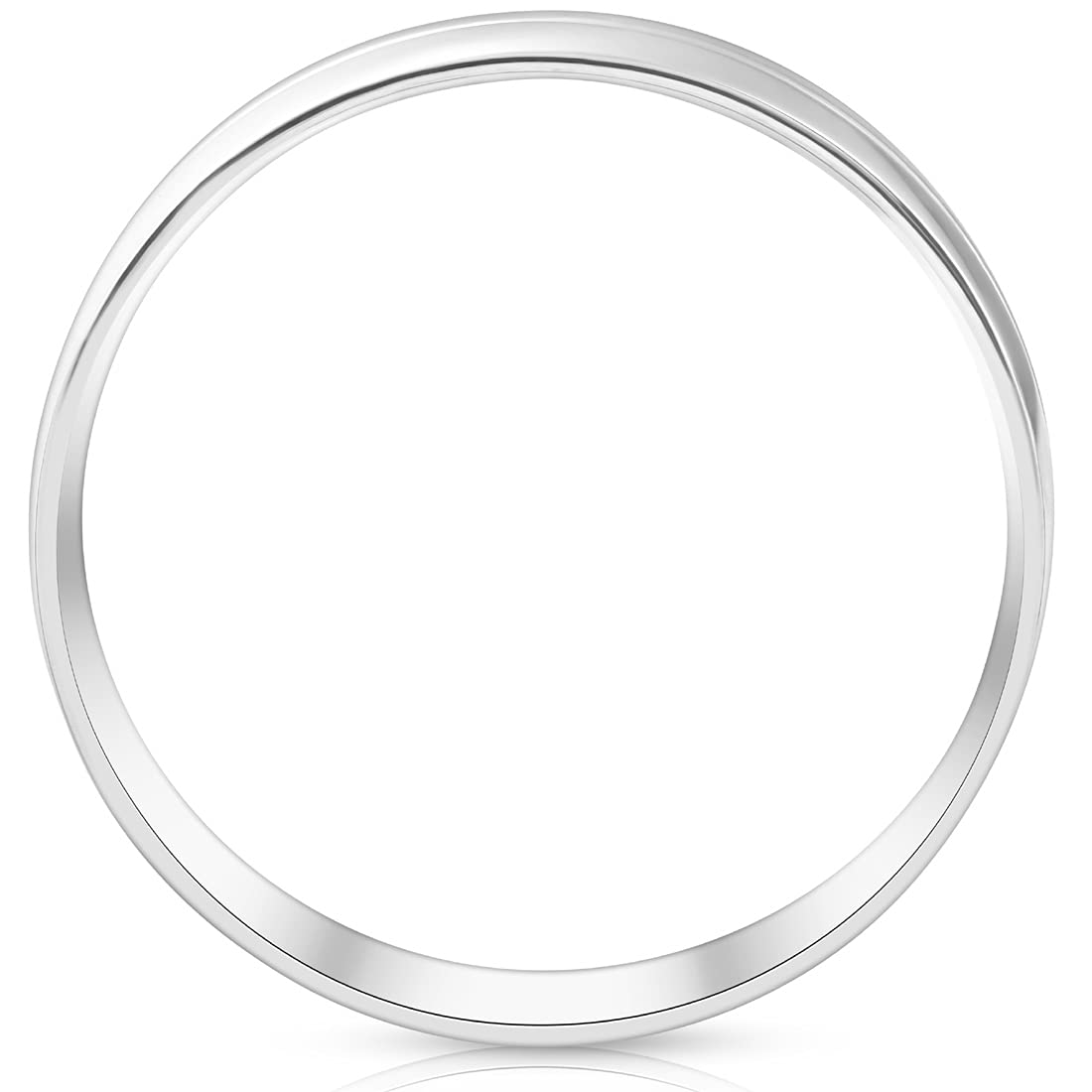 10K White Gold 6MM Polished Dome Carved Comfort Fit Wedding Band Ring for Men - Perfect for Engagement, Anniversary & Everyday Wear