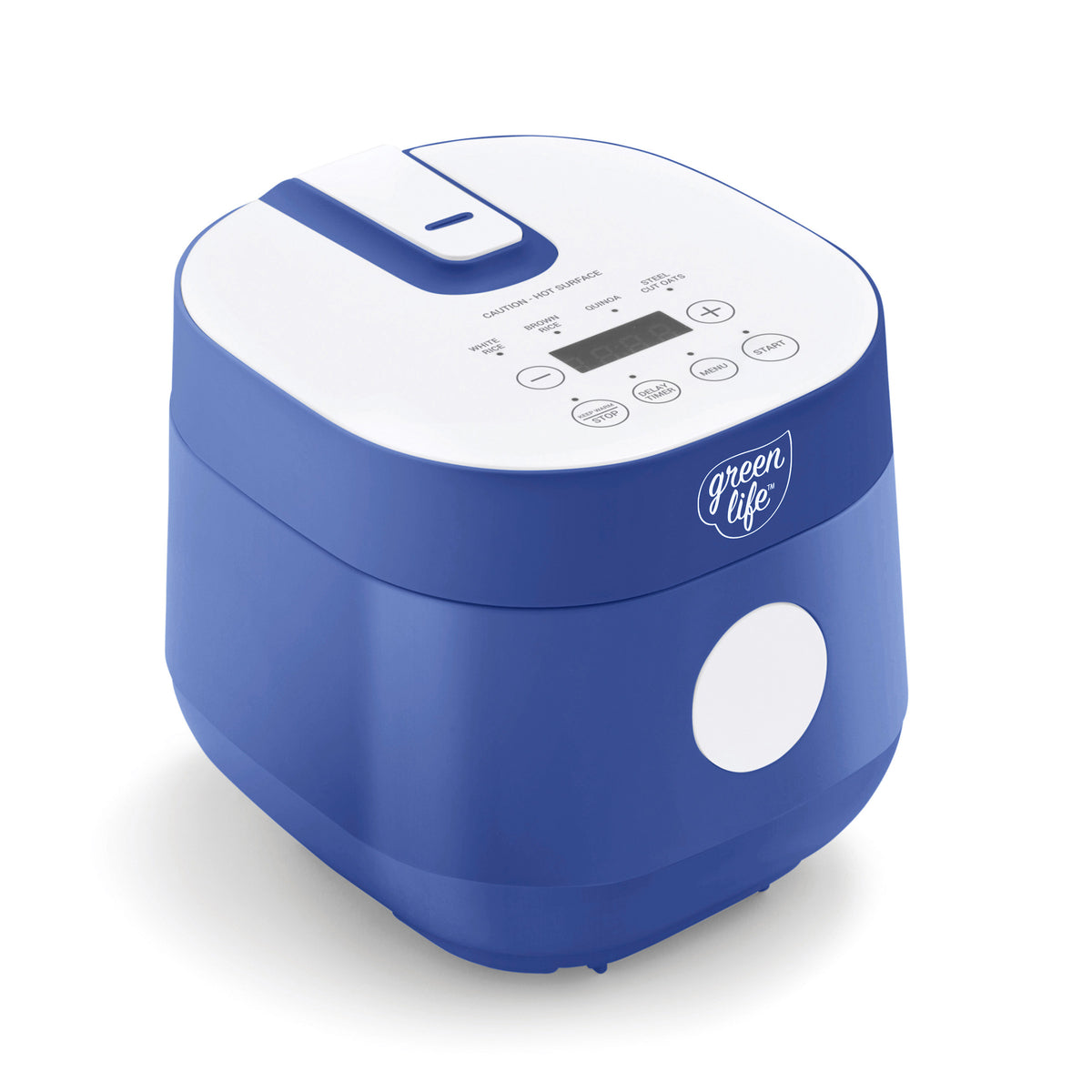 GreenLife 4-Cup Nonstick Rice Cooker & Grain Steamer | Perfect for White Rice, Quinoa & Oatmeal | Compact Kitchen Appliance for Small Spaces & Dorm Rooms | BPA-Free Ceramic Coating in Blue