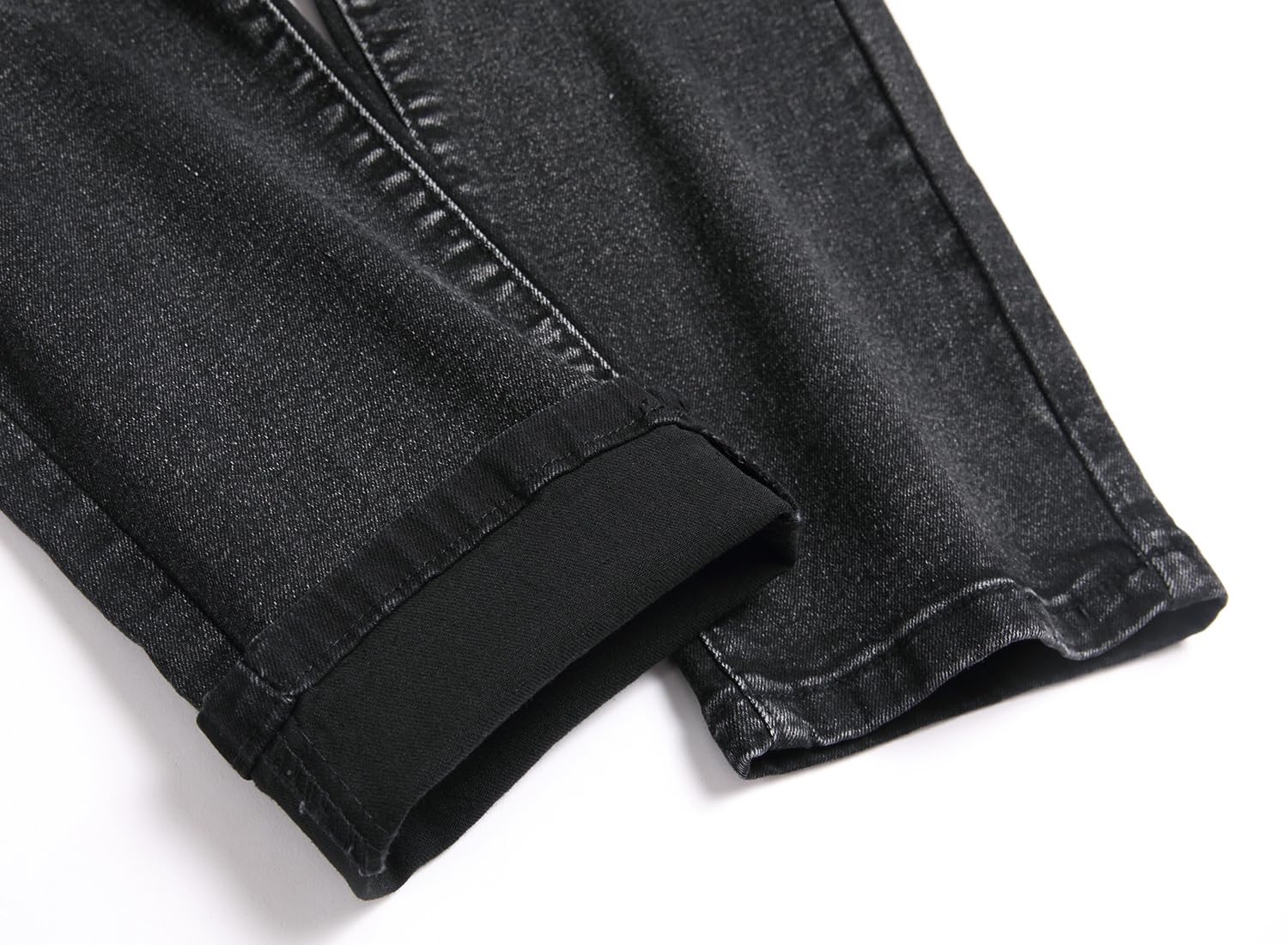 Men's Slim Fit Stretch Jeans - Ripped Distressed Straight Leg Black Denim Pants for Casual Wear & Street Style | Comfortable Everyday Fashion Jeans