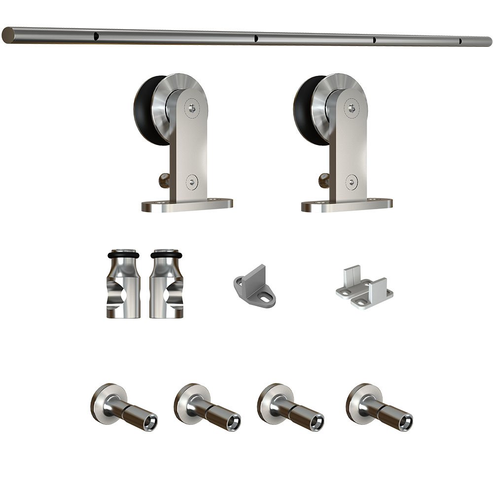 National Hardware N186-962 Stainless Steel Decorative Interior Sliding Barn Door Kit - Perfect for Farmhouse, Rustic & Modern Home Decor