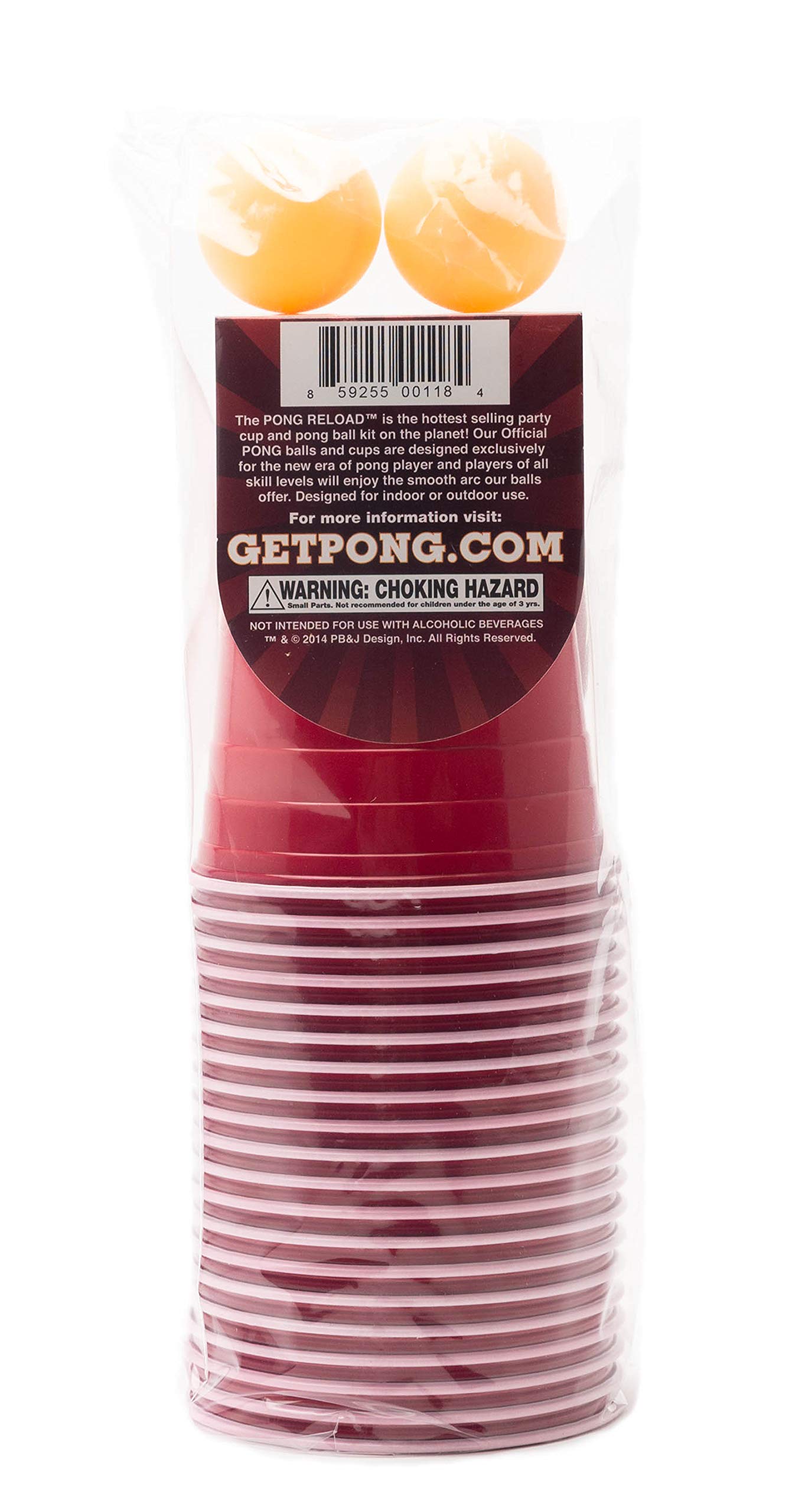 Premium Red Reload Beer Pong Set - 20 Cups & 2 Balls for College Parties, Tailgates & Backyard Games - Durable Drinking Game Accessories for Adults