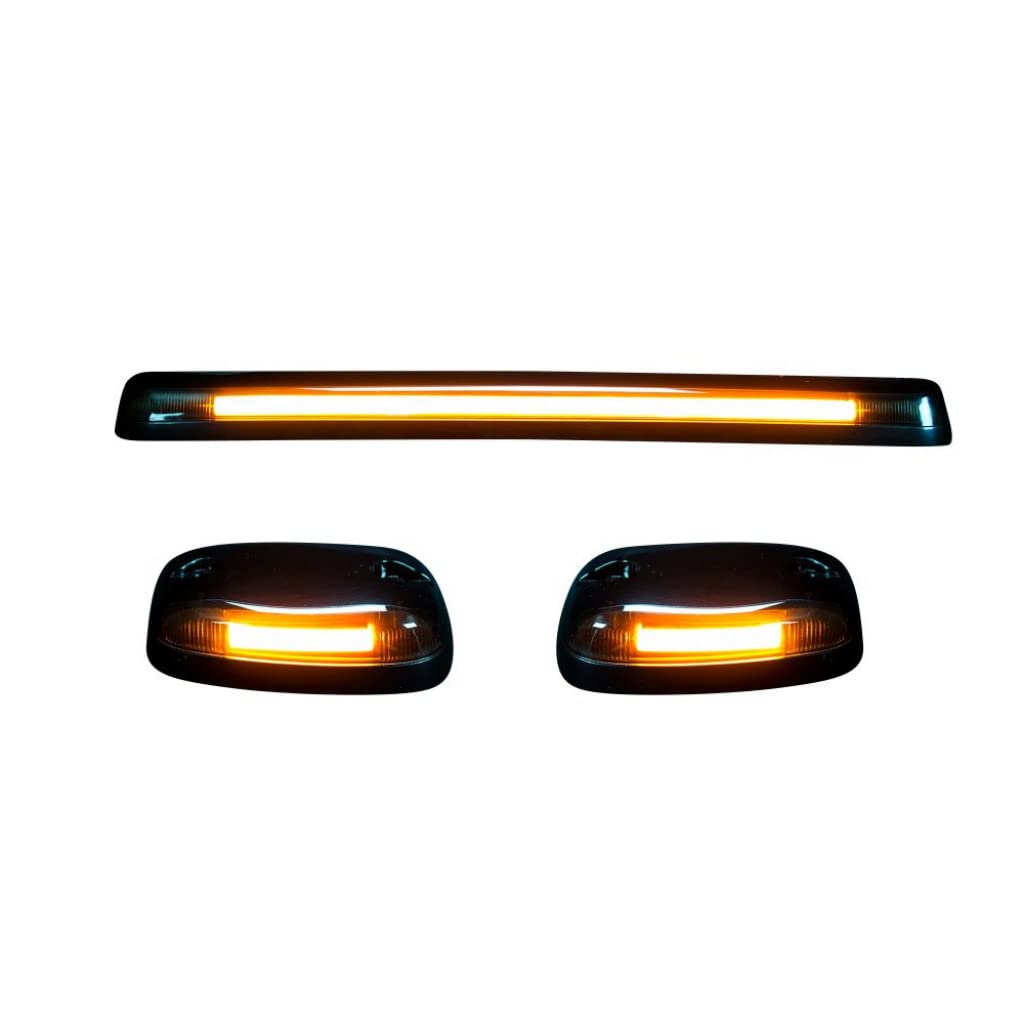 High-Power OLED Bar-Style LED Roof Lights for Chevy Silverado 2500/3500 (2007-2014) - Smoked Lens Amber Off-Road Lighting | Perfect for Truck Accessories, Night Driving & Off-Road Adventures