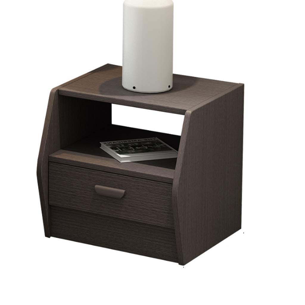 Modern Nightstand with Drawer - Wooden Bedside Table for Bedroom, Living Room & Office - Compact End Table with Storage Shelf - Perfect for Home, Dorm & Small Spaces (Size A) - Ideal for Reading Lamps, Alarm Clocks & Bedroom Essentials