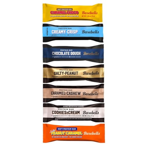 Barebels High Protein Bars Variety Pack - 20g Protein, 1g Sugar, 7 Delicious Flavors (7 Count) - Perfect for Gym Workouts, Post-Workout Recovery & Healthy On-the-Go Snacking