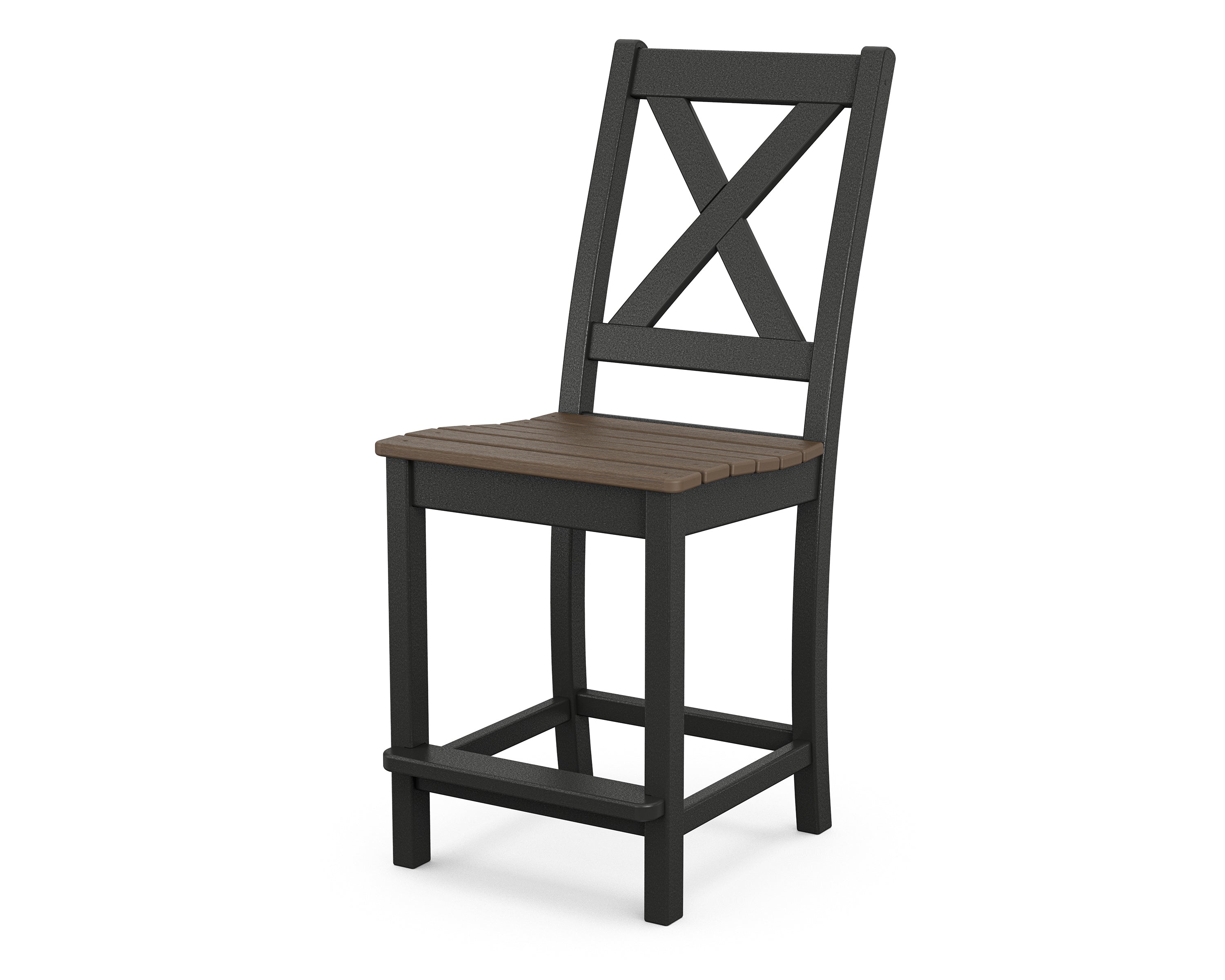 POLYWOOD Braxton Counter Height Bar Stool - Outdoor & Indoor Durable Plastic Adirondack Chair for Patio, Deck, Poolside, and Kitchen Counter Use