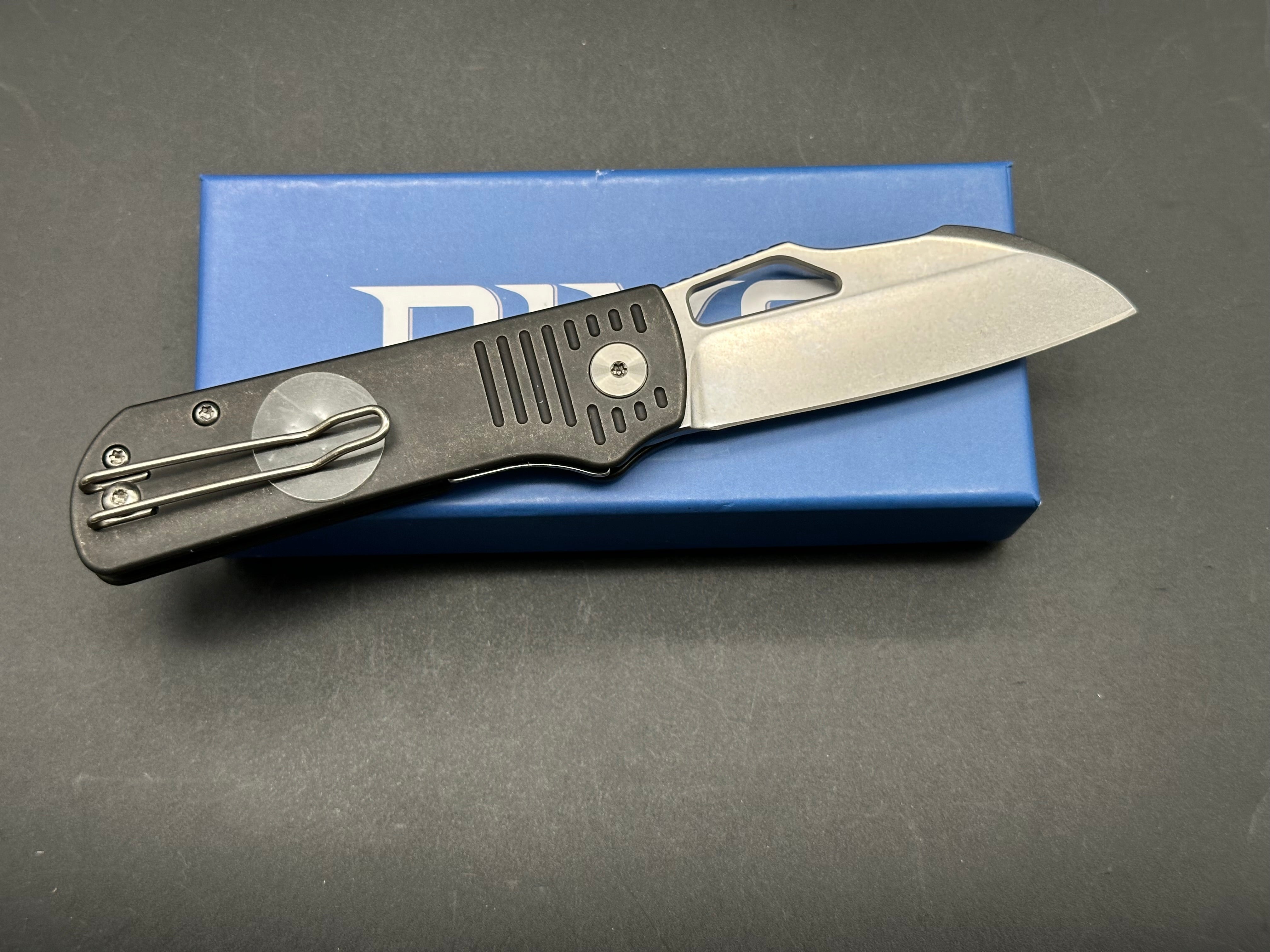 Premium Divo Pony Stout S90V Folding Knife - Blackwashed Titanium Handle for Outdoor, Camping & EDC Use
