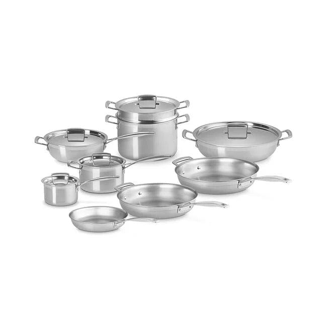 Le Creuset Classic 14-Piece Stainless Steel Cookware Set - Durable Kitchen Pots & Pans for Cooking, Baking & Entertaining
