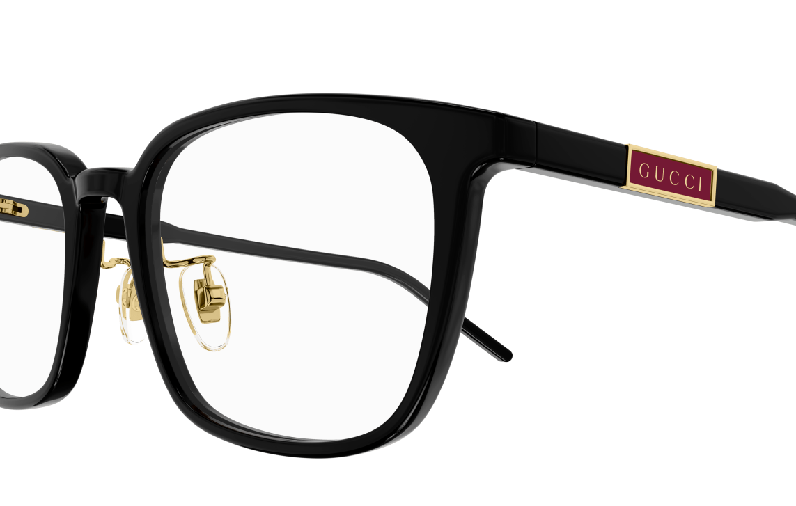 Gucci GG1465OA 001 Black Rectangular Men's Eyeglasses | Premium Designer Sunglasses for Men | Perfect for Work, Driving & Fashion Accessories