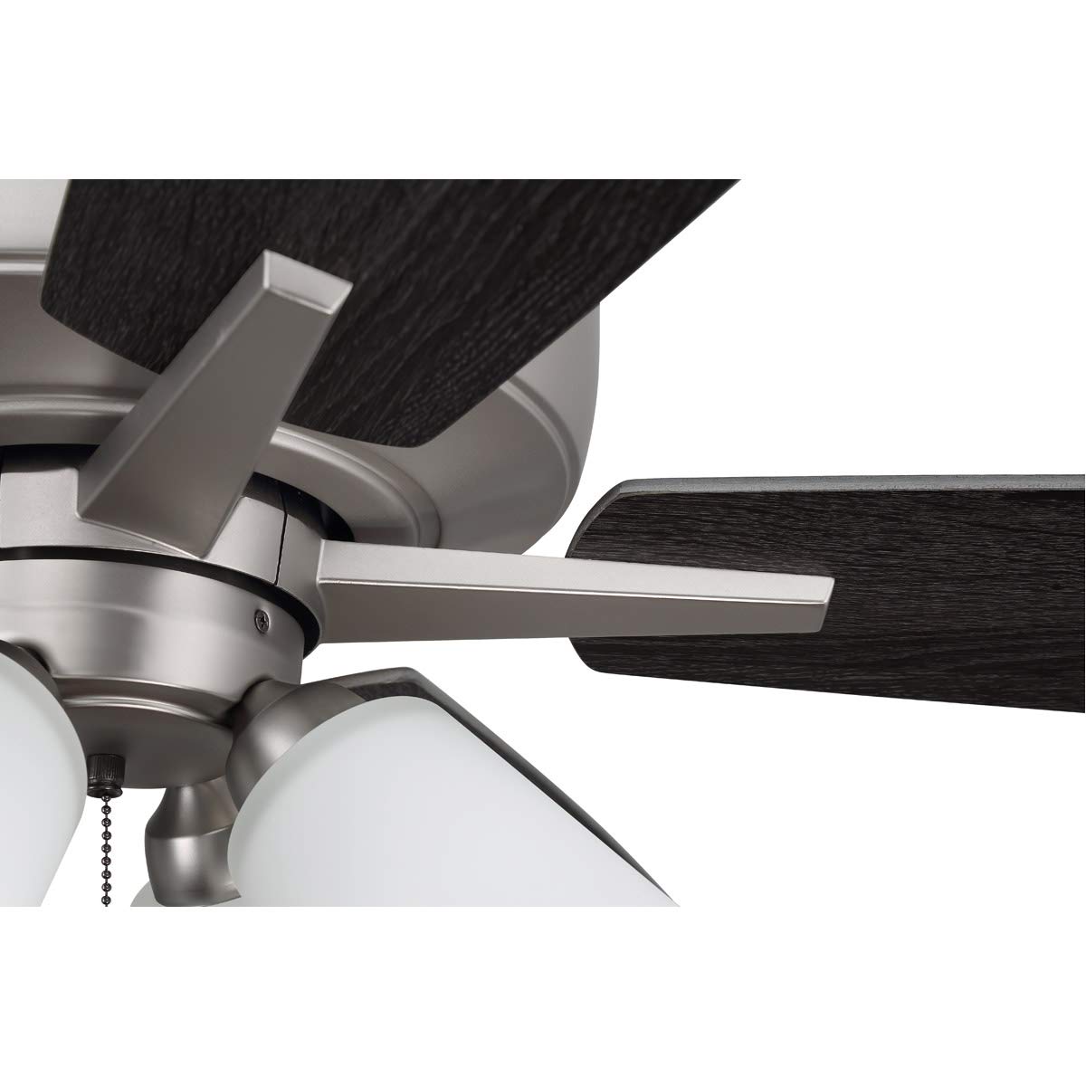 Craftmade S114BN5-60BNGW 60-Inch Indoor Ceiling Fan with LED Light Kit, 5 Reversible Brushed Nickel/Greywood Blades, Pull Chain Control - Perfect for Living Room, Bedroom, and Office Spaces