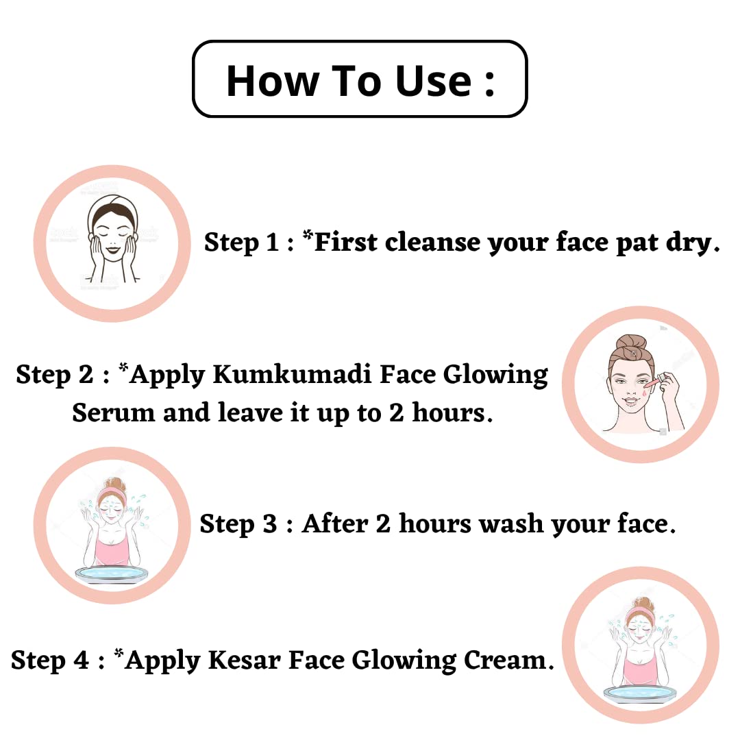 Kumkumadi Face Serum for Glowing Skin - Ayurvedic Brightening Facial Oil with Natural Ingredients (Pack of 2) | Perfect for Night Routine & Anti-Aging Skincare