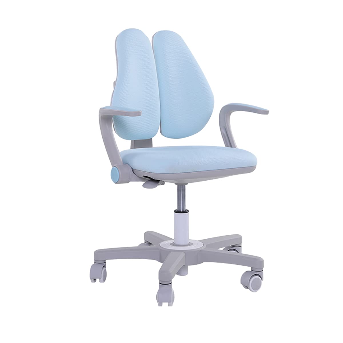 **Skycity Adjustable Kids Study Desk and Chair Set - Ergonomic Height Adjustable Desk with Drawer & Bookshelf, Includes Sit-Brake Casters & Armrest Chair (Blue) - Perfect for Homework, Online Learning & Home Study**