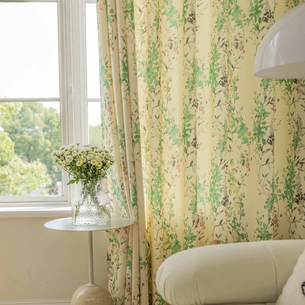 Kaia Garden Floral Blackout Curtains for Bedroom & Living Room - Custom Window Treatments for Light Blocking & Home Decor
