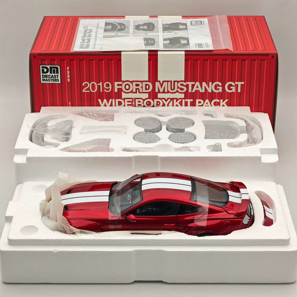 2019 Ford Mustang GT 1/18 Scale Diecast Model Car with Widebody Kit - Red RHD Collectible for Car Enthusiasts | Perfect for Display, Gifts, and Hobby Collections