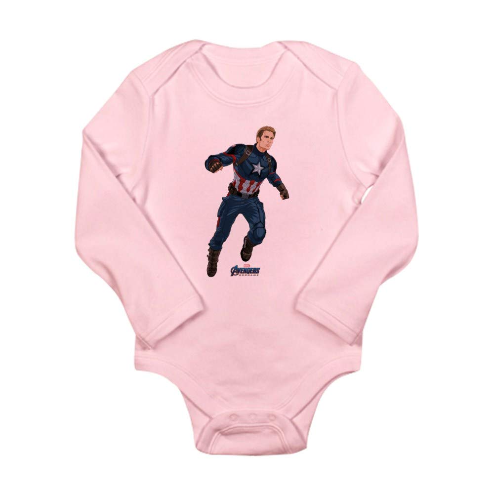 Captain America Long Sleeve Infant Baby Bodysuit - Marvel Superhero Costume for Boys & Girls - Soft Cotton Onesie for Newborns & Toddlers - Perfect for Halloween, Cosplay & Birthday Parties