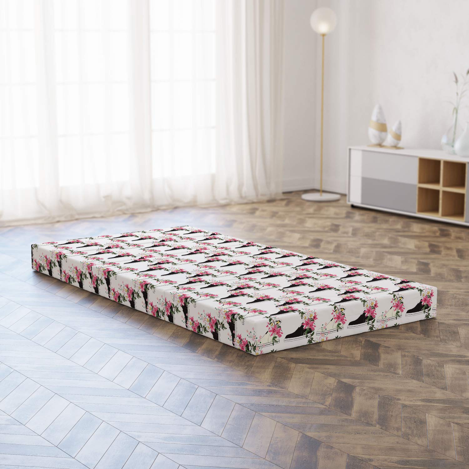 Ambesonne Floral Foldable Mattress - 74.8