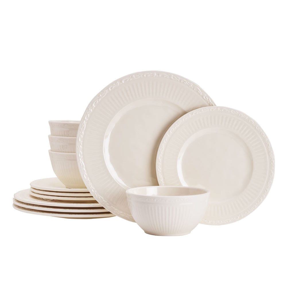 Italian Countryside® 12-Piece Melamine Outdoor Dinnerware Set - Durable & Lightweight, Service for 4 - Perfect for Patio, Picnic, Camping & Outdoor Dining