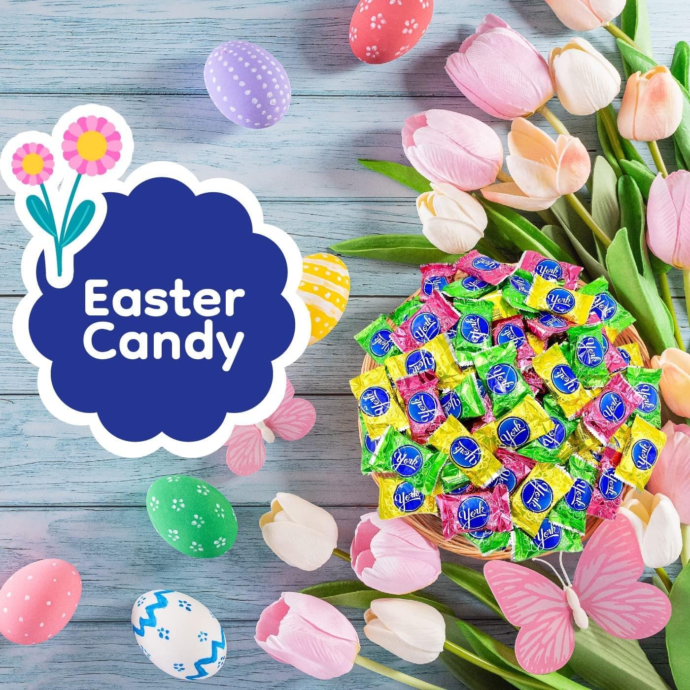 Easter York Eggs - 5 LB Bulk Dark Chocolate Covered Peppermint Patties in Spring Pastel Colors - Individually Wrapped for Egg Hunts, Easter Basket Fillers, Party Favors & Spring Celebrations