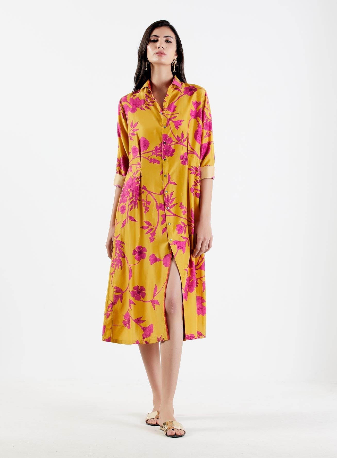 Elegant Pleated Silk Twist Sorbet Dress for Women | Summer Casual & Party Wear | Perfect for Office, Wedding & Special Occasions