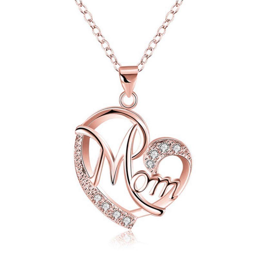 Exquisite Rose Gold Diamond Heart Necklace for Women - Elegant Mother's Day Gift, Birthday Present for Her, 18K Gold/Silver/Rose Gold Jewelry - Perfect for Anniversaries, Valentine's Day & Special Occasions