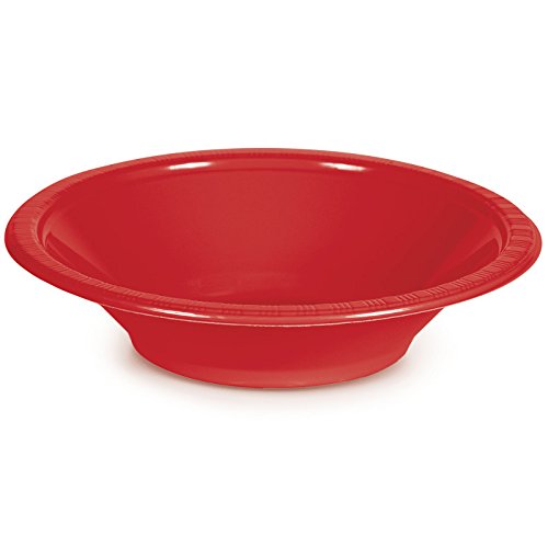 240 Pack Classic Red Disposable Plastic Party Bowls 12oz - Bulk Disposable Bowls for Parties, Picnics, BBQs & Events