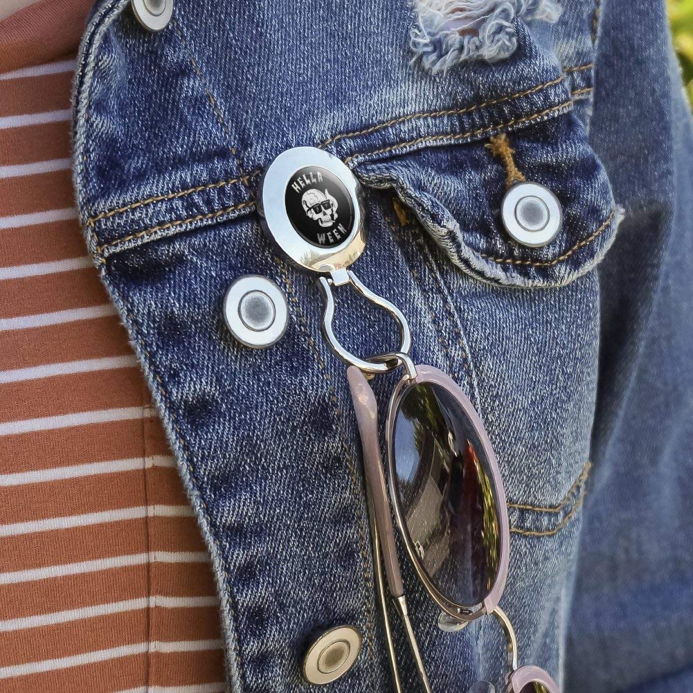 Halloween Skull Magnetic Badge Holder - Funny Eyeglass ID Clip for Costumes & Work