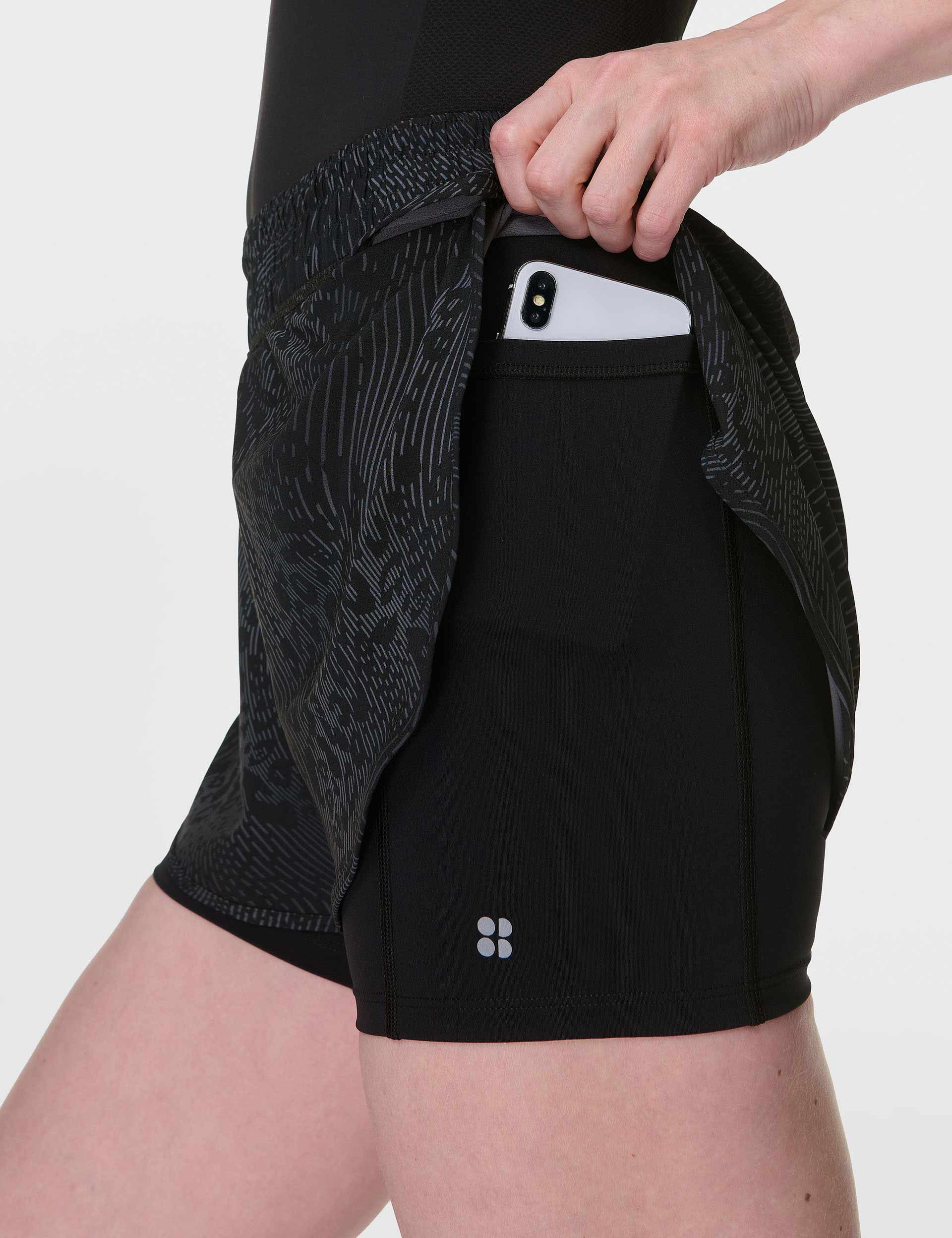 2 in 1 Multi-Train Shorts for Men & Women - Grey Hybrid Leopard Print Workout Shorts | Perfect for Gym, Running & Yoga Training