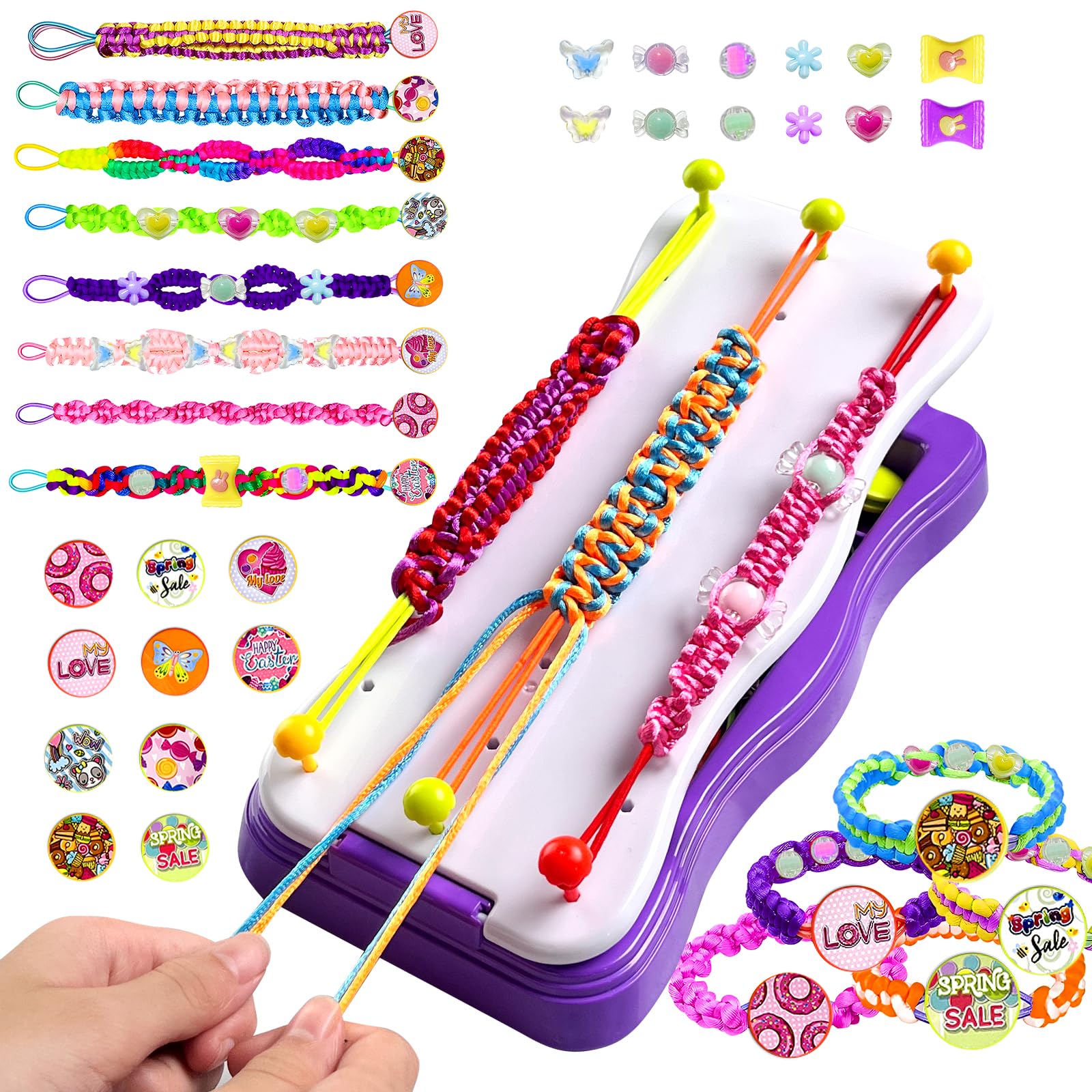 Friendship Bracelet Making Kit for Kids - DIY Arts and Crafts Jewelry Set for Girls Ages 7-12 - Creative String Bracelet Making Supplies - Perfect Birthday Gift for Girls - Fun Activity for Parties, Summer Camps & Craft Time