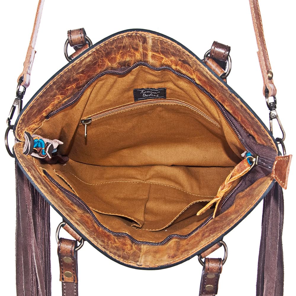 American Darling Handcrafted Leather Conceal and Carry Crossbody Purse with Hidden Compartment | Perfect for Everyday Use, Travel & Personal Safety