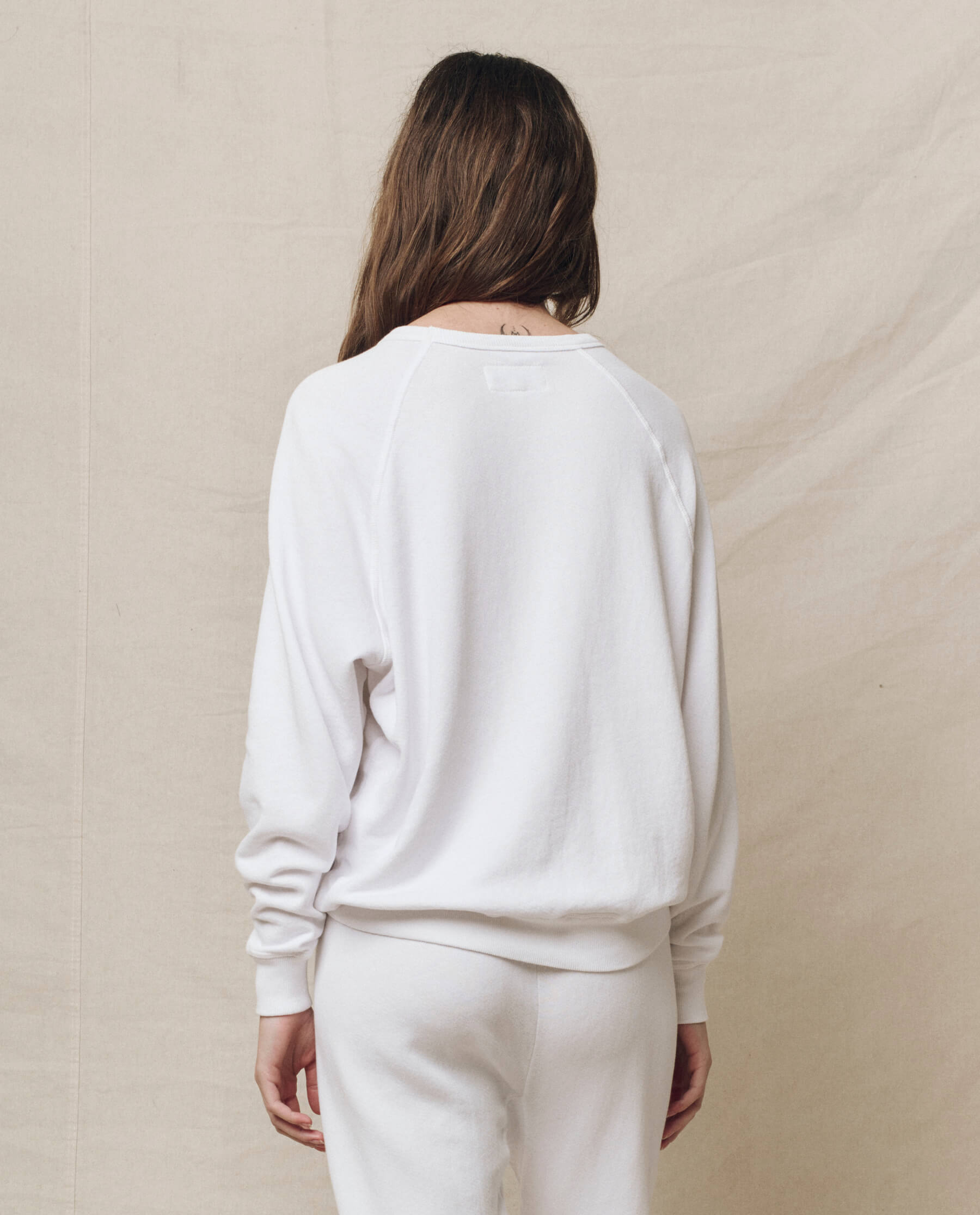 Premium College Sweatshirt - True White Cotton Pullover for Men & Women | Cozy Campus Wear, Casual Outfits & Lounge Comfort