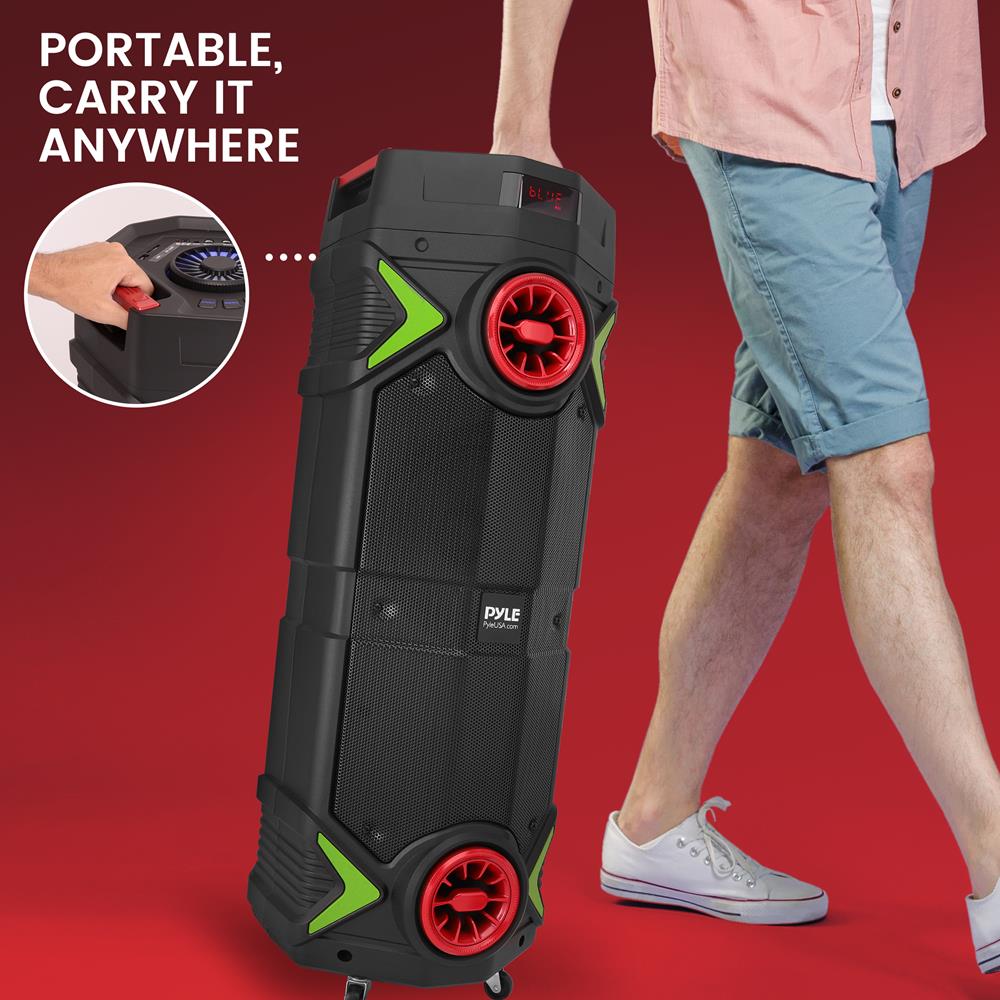 Portable Dual 8-Inch Wireless PA Speaker System with Bluetooth - Perfect for Outdoor Events, Parties, and Live Performances