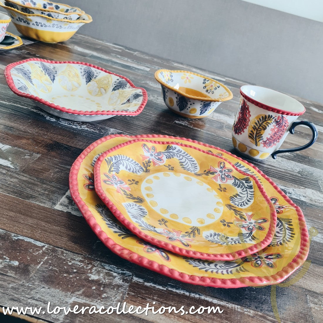 Afrocentric Yellow Dinnerware & Serveware Set - Modern African-Inspired Plates, Bowls & Serving Dishes for Stylish Dining & Entertaining