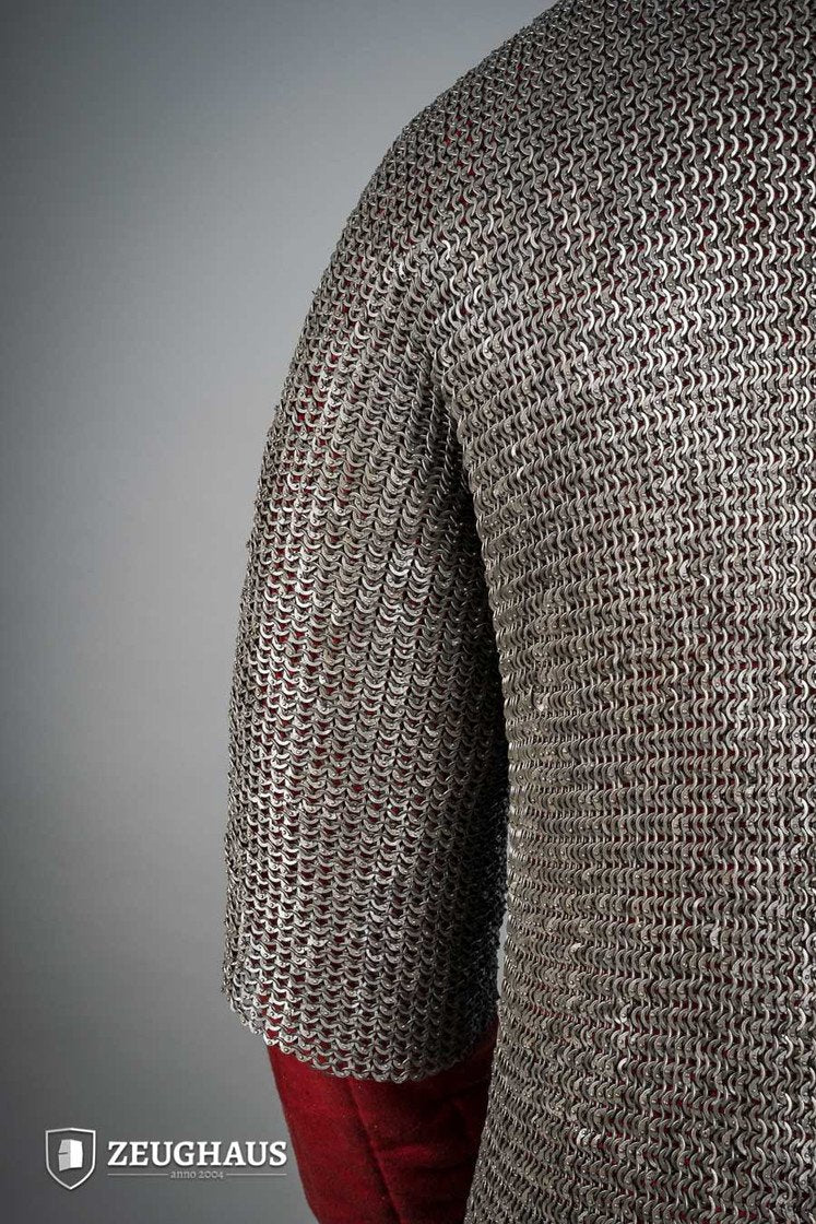 Chainmail Haubergeon Flat Ring Riveted 6mm Steel Oiled - Medieval Armor for LARP, Cosplay & Renaissance Fairs