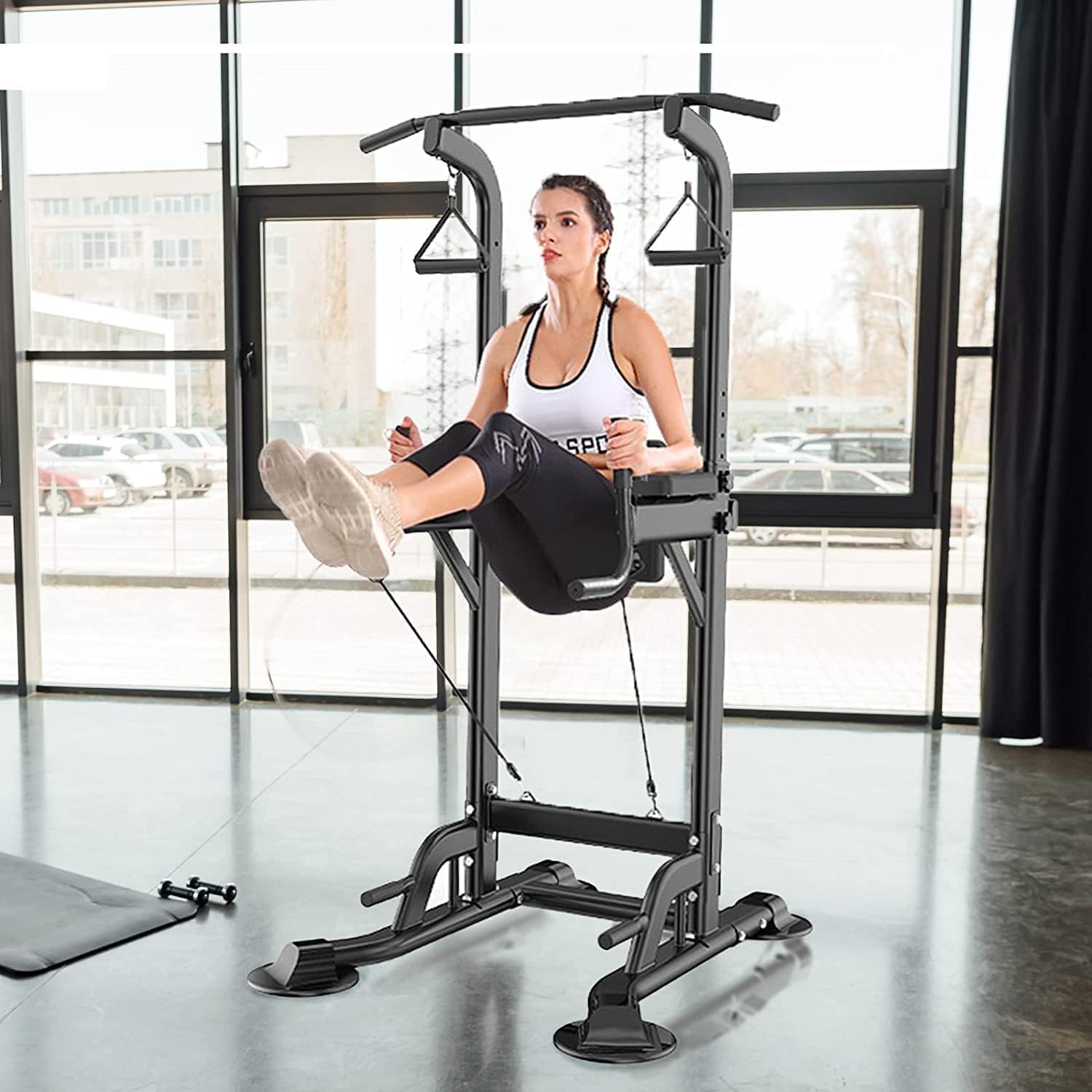 Adjustable Power Tower Pull Up Bar Stand for Home Gym - Multi-Function Strength Training Equipment with 330LBS Capacity for Men & Women - Perfect for Pull Ups, Dips, Push Ups & Full Body Workouts at Home