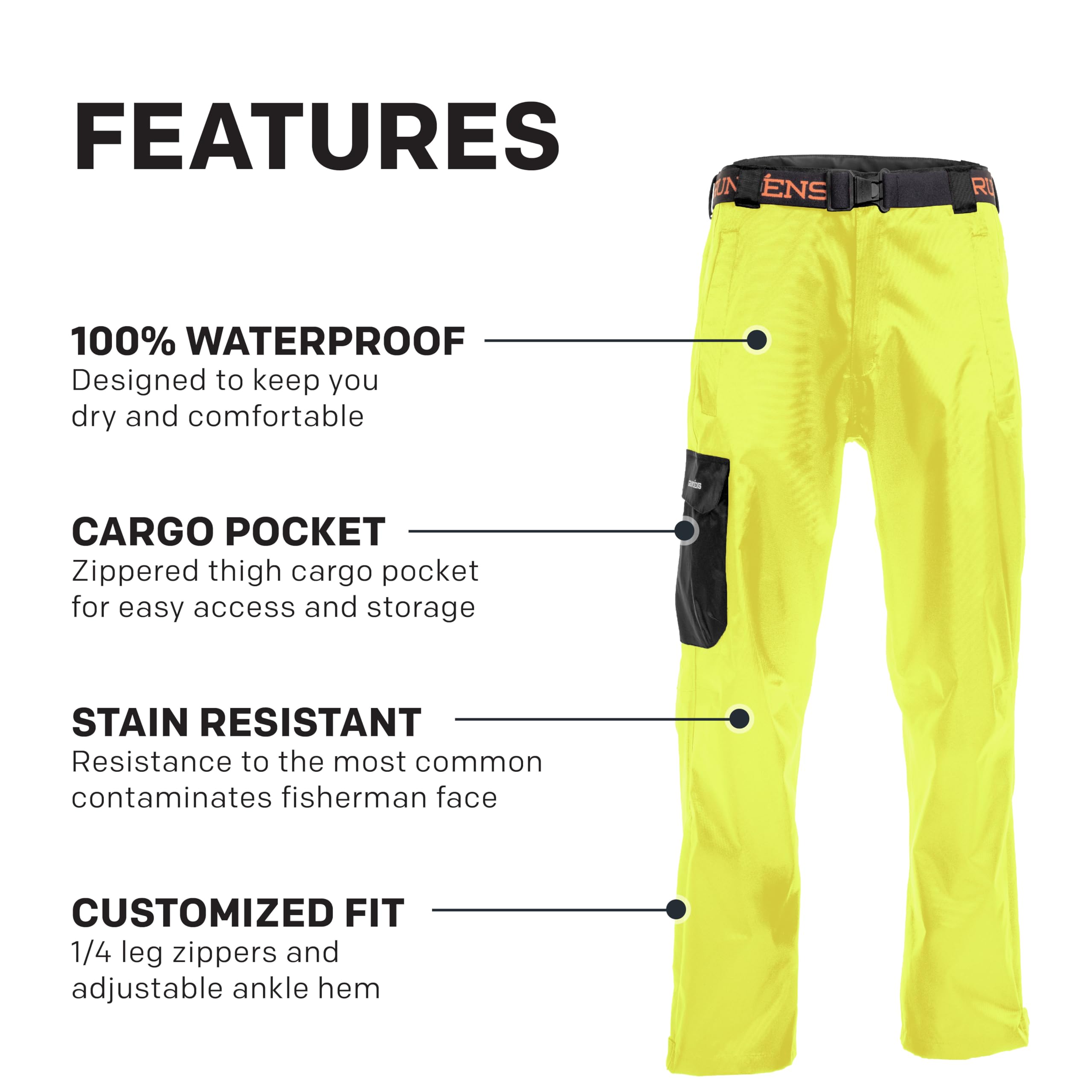 Grunden Men's Cargo Work Pants - Durable Waterproof Fishing & Outdoor Pants for Hiking, Hunting, and Construction Work