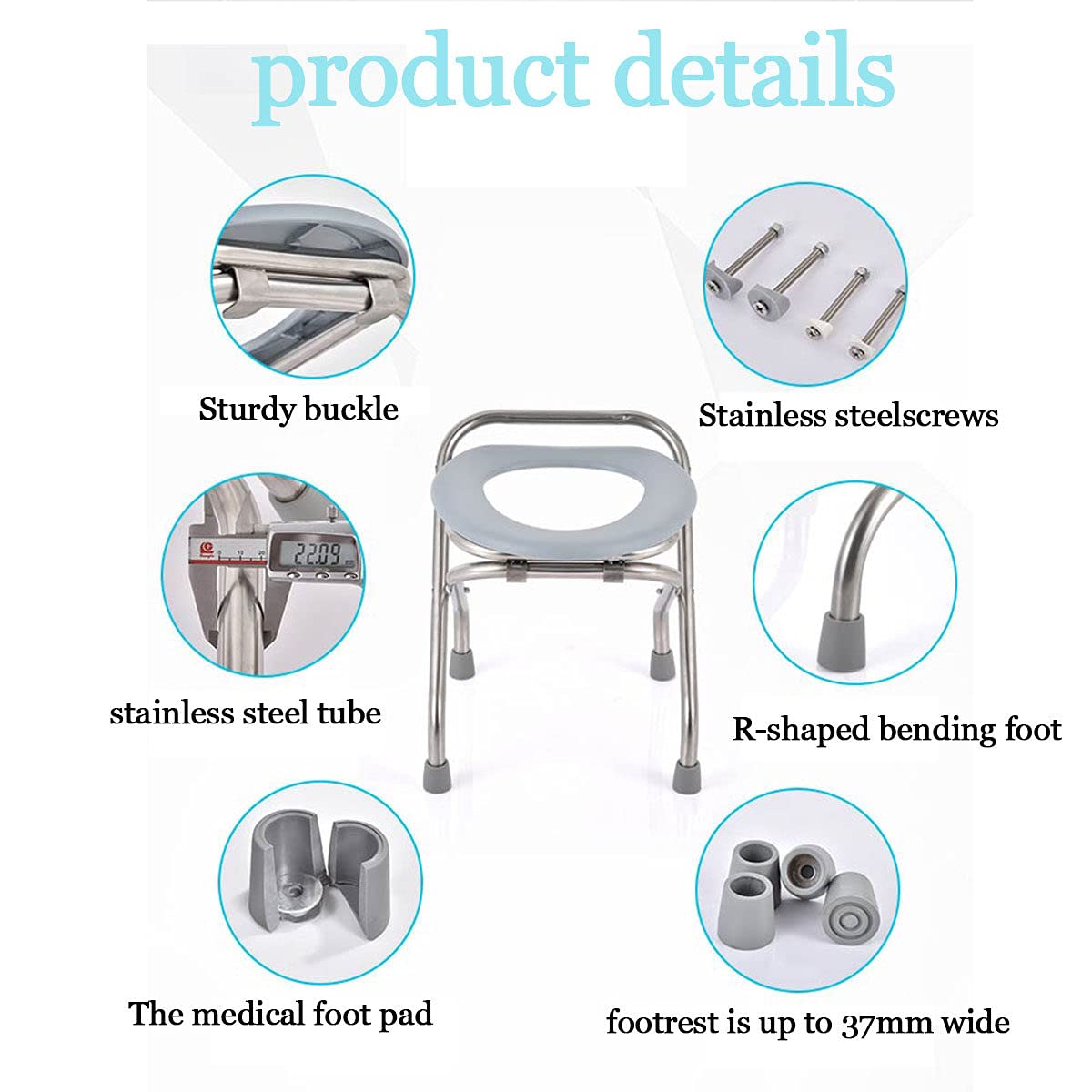 Portable Folding Commode Toilet Seat with Bracket - Converts into Stool for Camping, Travel, Hiking & Outdoor Use | Lightweight & Compact Design for RV, Boat & Emergency Situations