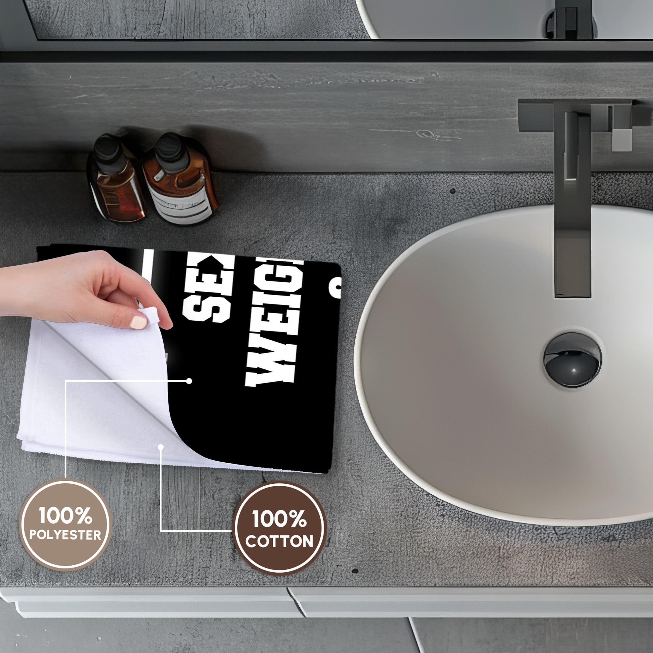 3D Rose Sex Weights and Protein Shakes Printed Hand Towel - 15x22 Inches - Soft Absorbent Gym & Kitchen Towel - Perfect for Fitness Enthusiasts & Home Decor