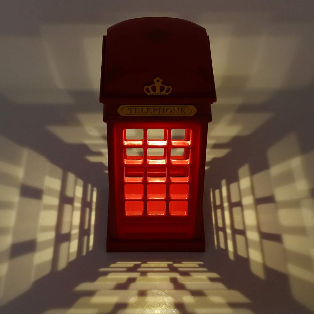 Retro Telephone Booth Night Light - Dimmable Touch Sensor LED Desk Lamp, Warm Yellow Light for Nursery, Living Room & Bedroom | Perfect for Kids' Rooms, Home Decor & Cozy Ambiance