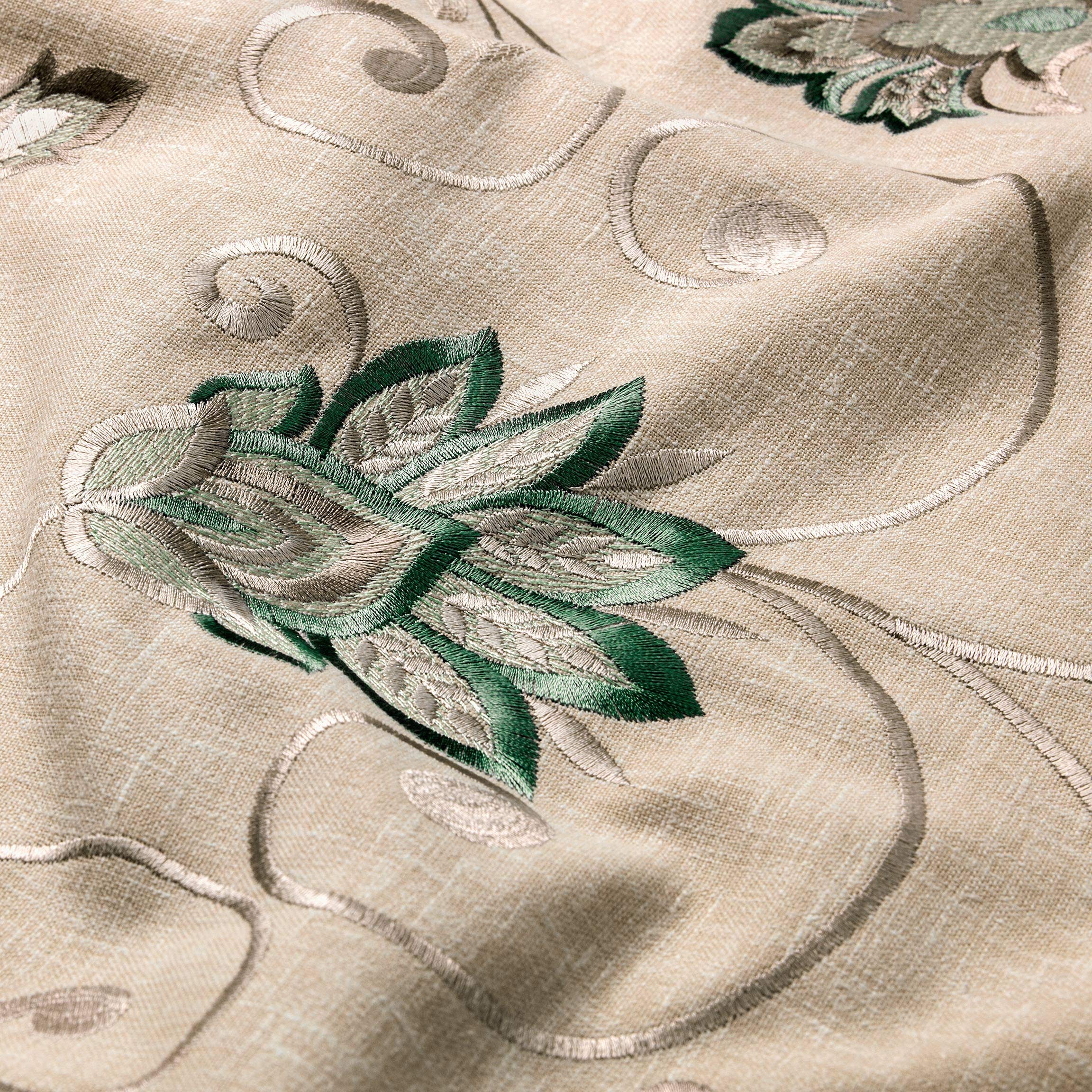 Pinch Pleated Drapes Curtains - Eloise Ecru Jacquard Pattern Window Treatments for Living Room & Bedroom